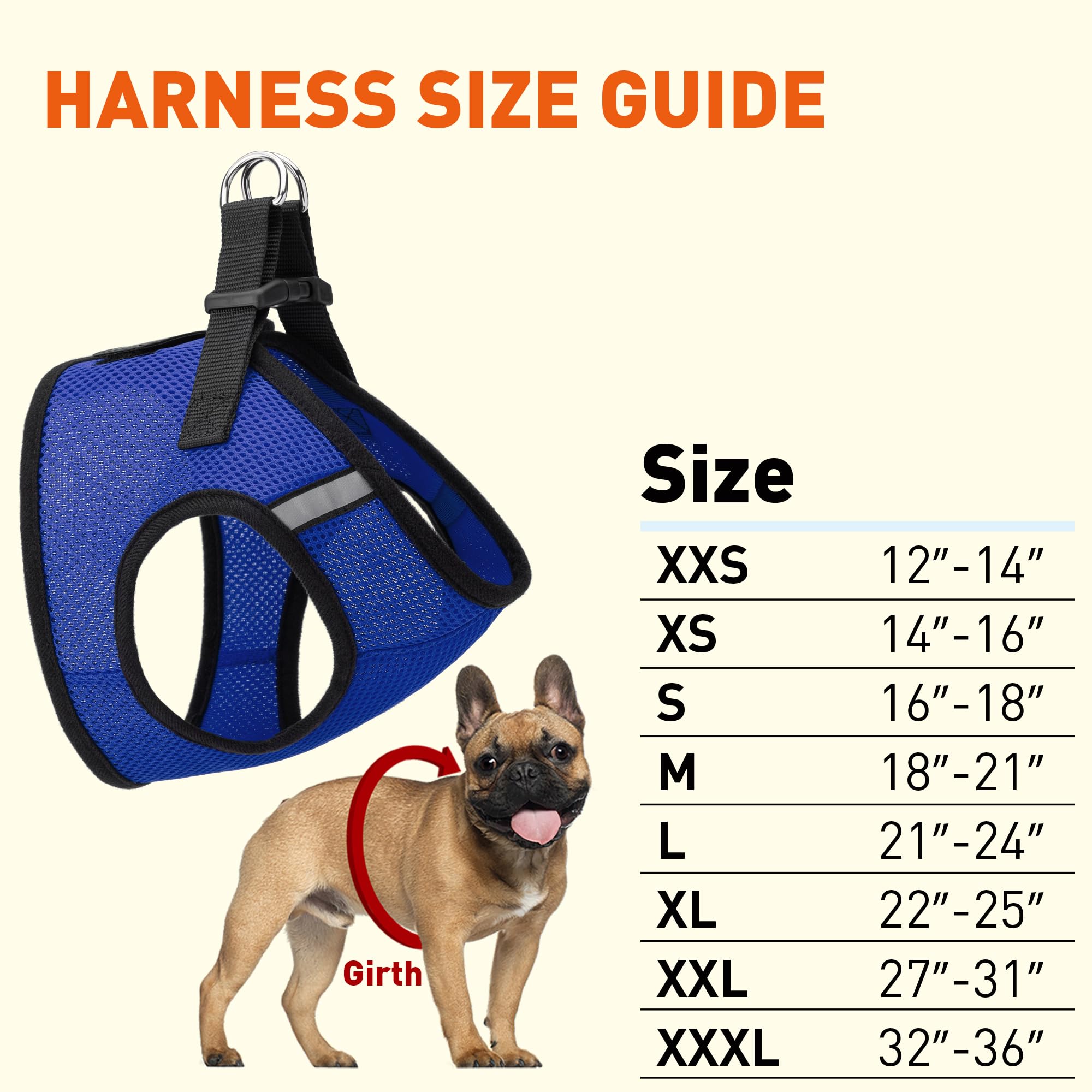Dogline Boston Step In Mesh Dog Harness With Esa Patch No Choke Pet Vest Soft Gentle Padded Chest Halter For Puppies Small Medium And Large Dogs 16 To 18 Inches Girth Royal Blue