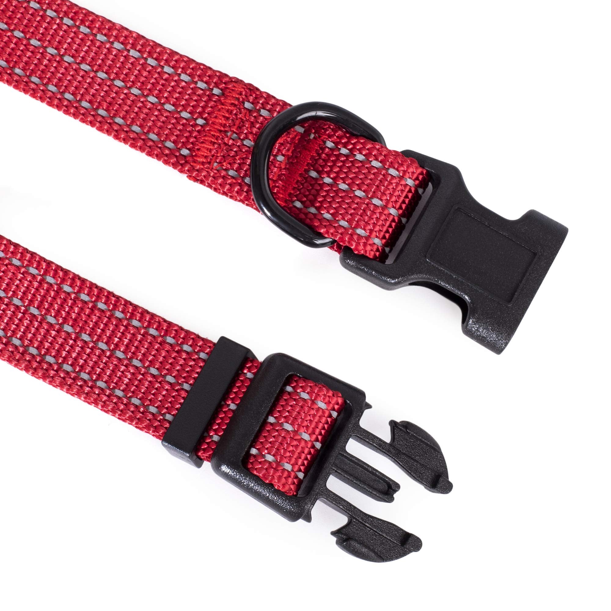 Mile High Life Dog Collar | Nylon Reflective Dog Collars | Light Weight Puppy Collars | Red Dog Collars For Small Dogs (Solid Red, Small)