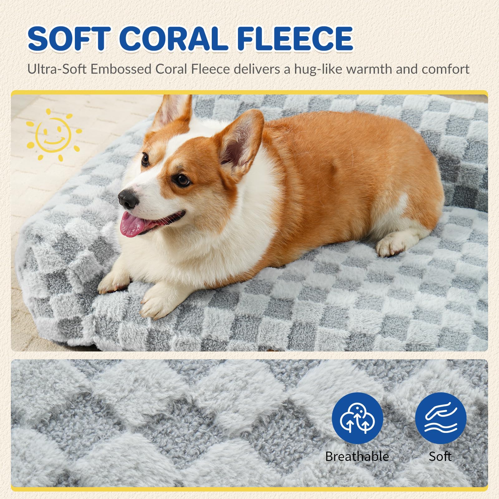 ABCPET Cat Bed Cats Couch for Puppy and Kitten, Fluffy Pet Couch Small Dog Sofa Bed, Supportive Cat Sofa for Indoor Cats, Washab