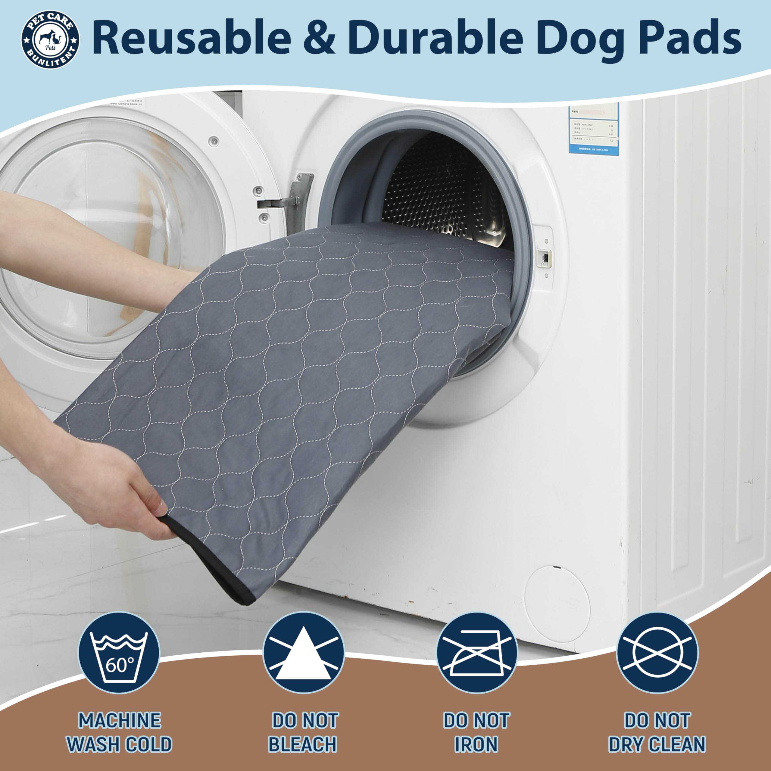 Washable Pee Pads For Dogs, 36X48 Reusable Puppy Pads With Fast Absorbent, Waterproof Reusable Pee Pads For Whelping, Traing, In