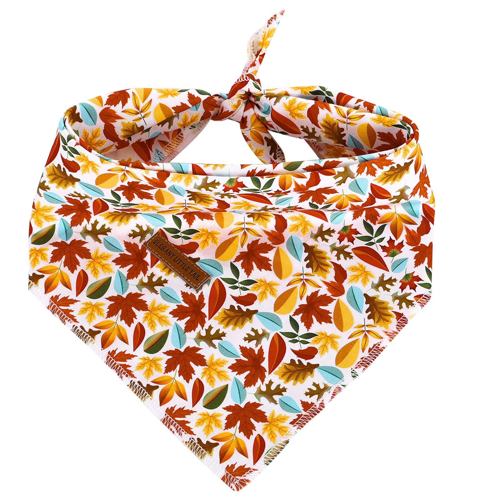 Elegant Little Tail Dog Bandanas - 1Pack Washable Fall Scarf, Square Bib Kerchief, Adjustable Pet Bandana For Medium Or Large Do