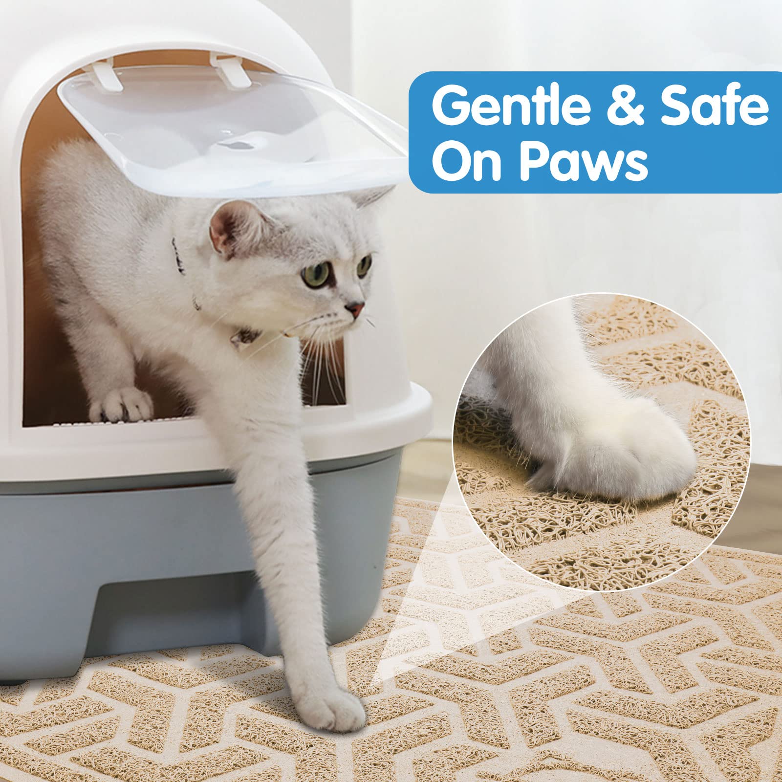 Upsky Cat Litter Mat, Soft Mat Large 35'' X 24'' Scatter Control, Waterproof Extra Large Litter Box Carpet