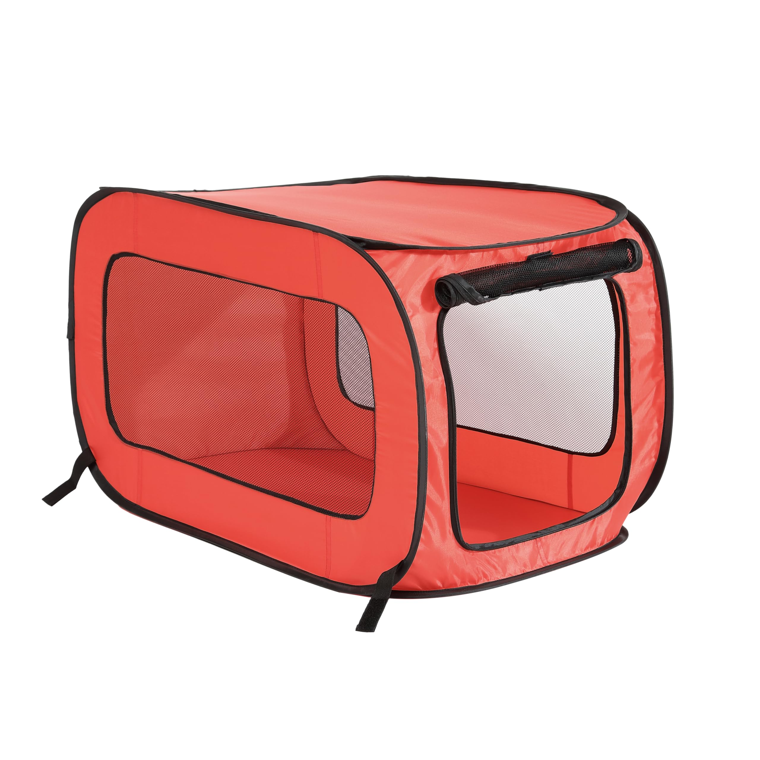 Beatrice Home Fashions Portable, Collapsible, Pop Up Kennel Travel Cat And Dog Crate, 32.5'' L X 19.5'' W X 19.5'' H, Red