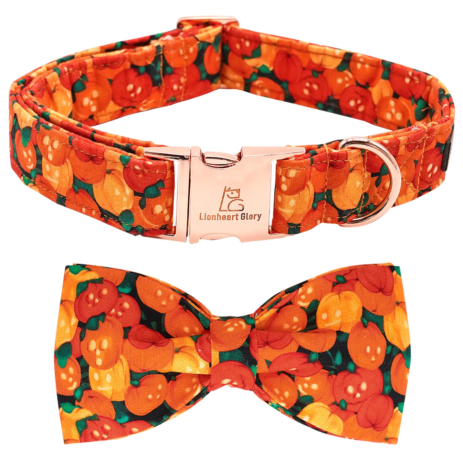 Lionheart Glory Premium Dog Collars, Bowtie Dog Collar, Heavy Duty Adjustable Fall Dog Collar For Small Dogs Halloween Dog Collar, Collar Dog Bow