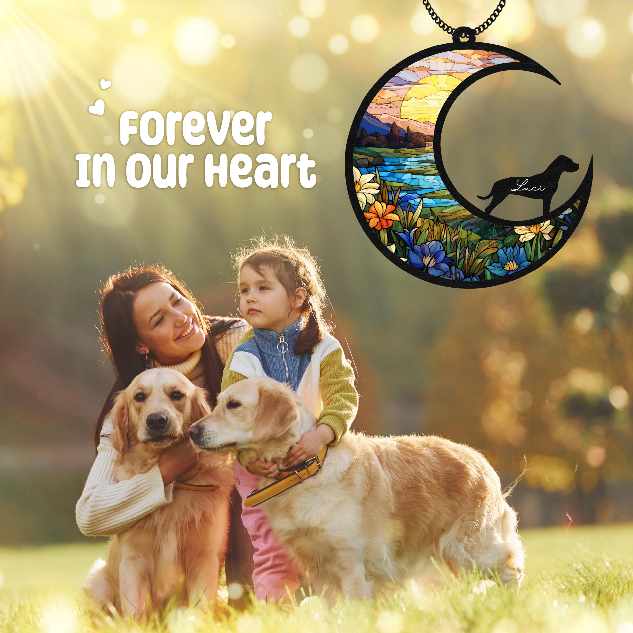 6'' Dogo Argentino Dog Memorial Suncatcher Personalized Name Dog Breed Pet Ornament Window Car Hanging Sympathy Gift For Loss Of