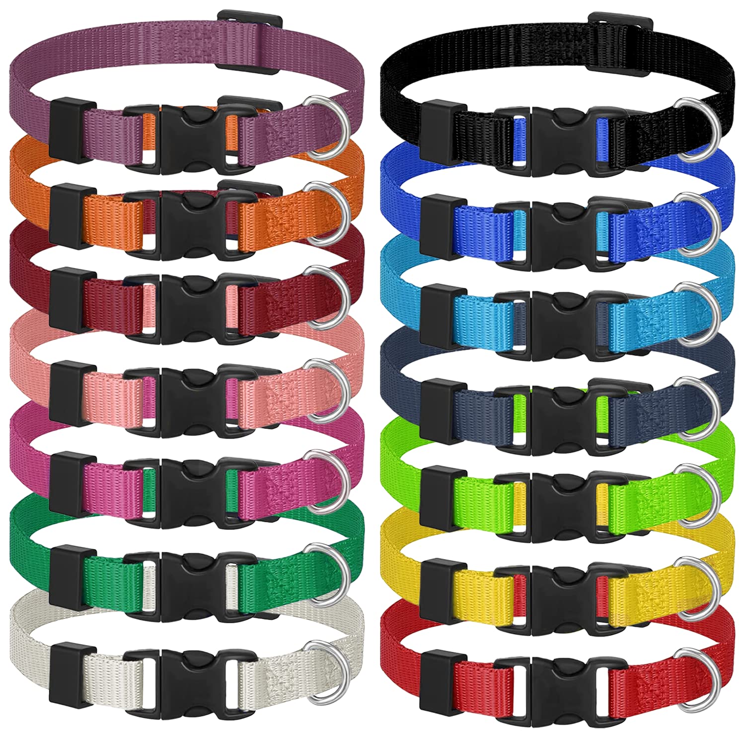 14 Pack Puppy Collars For Litter,Adjustable Puppy Id Collars Breakaway Safety Whelping Collars For Small Puppies,Soft Nylon Iden