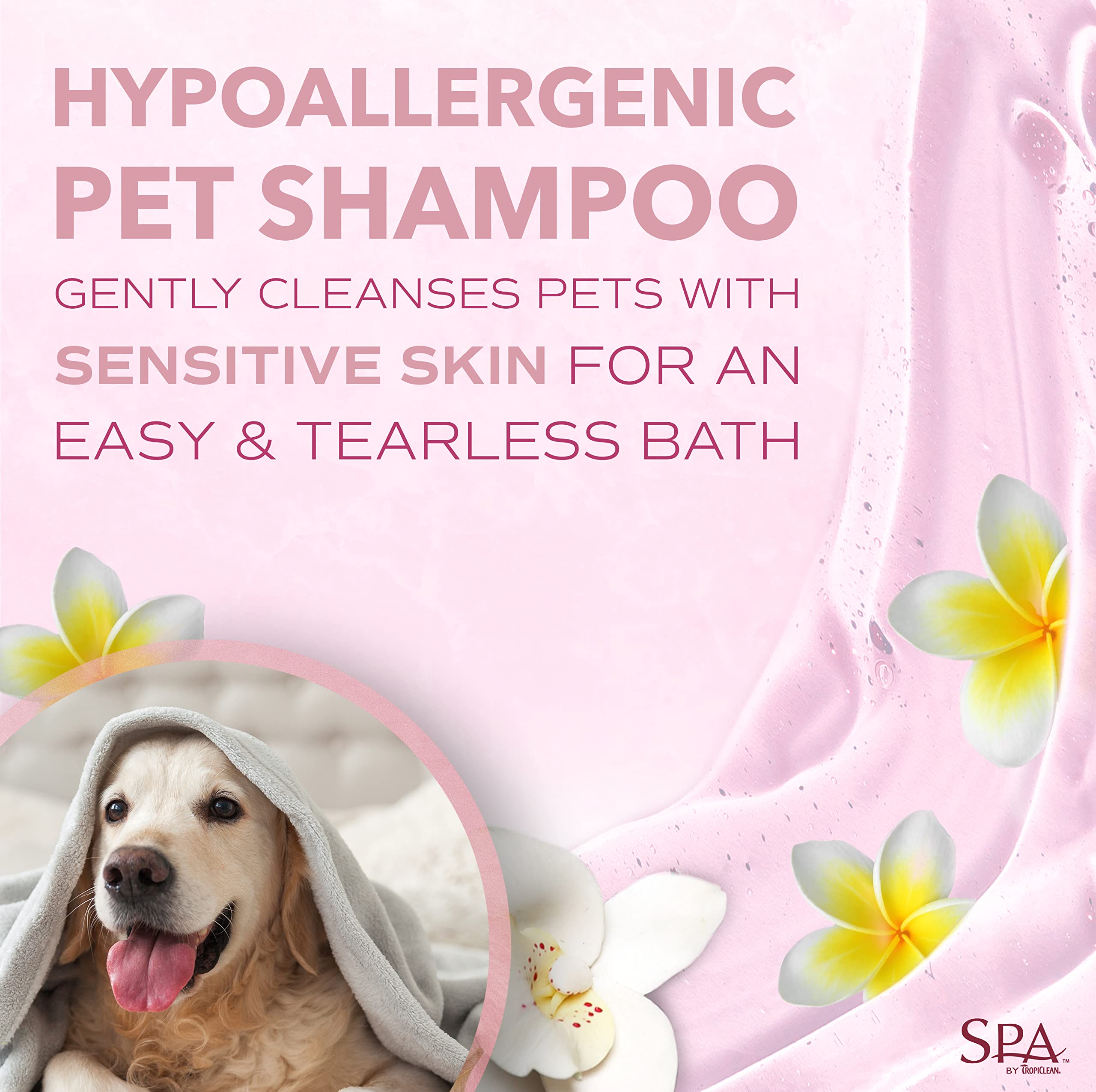 Tropiclean Spa Lavish Dog Shampoo | Pure Tearless Hypoallergenic Dog Shampoo | Naturally Derived Salon Grade Ingredients | Made