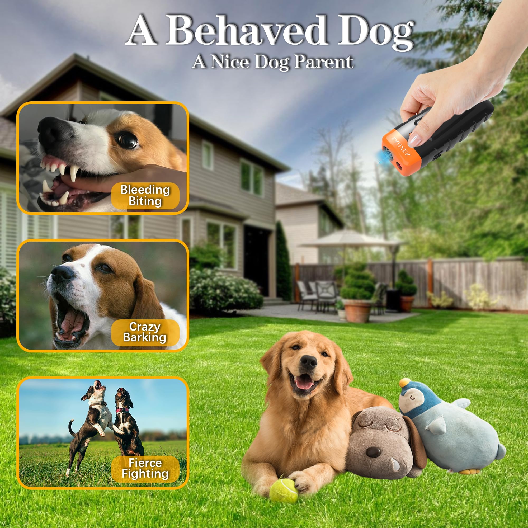 Saijzek. Ultrasonic Dog Trainer | Bark Deterrent Training Device | Anti Barking Silencer | Barks No More Devices | Stop Control