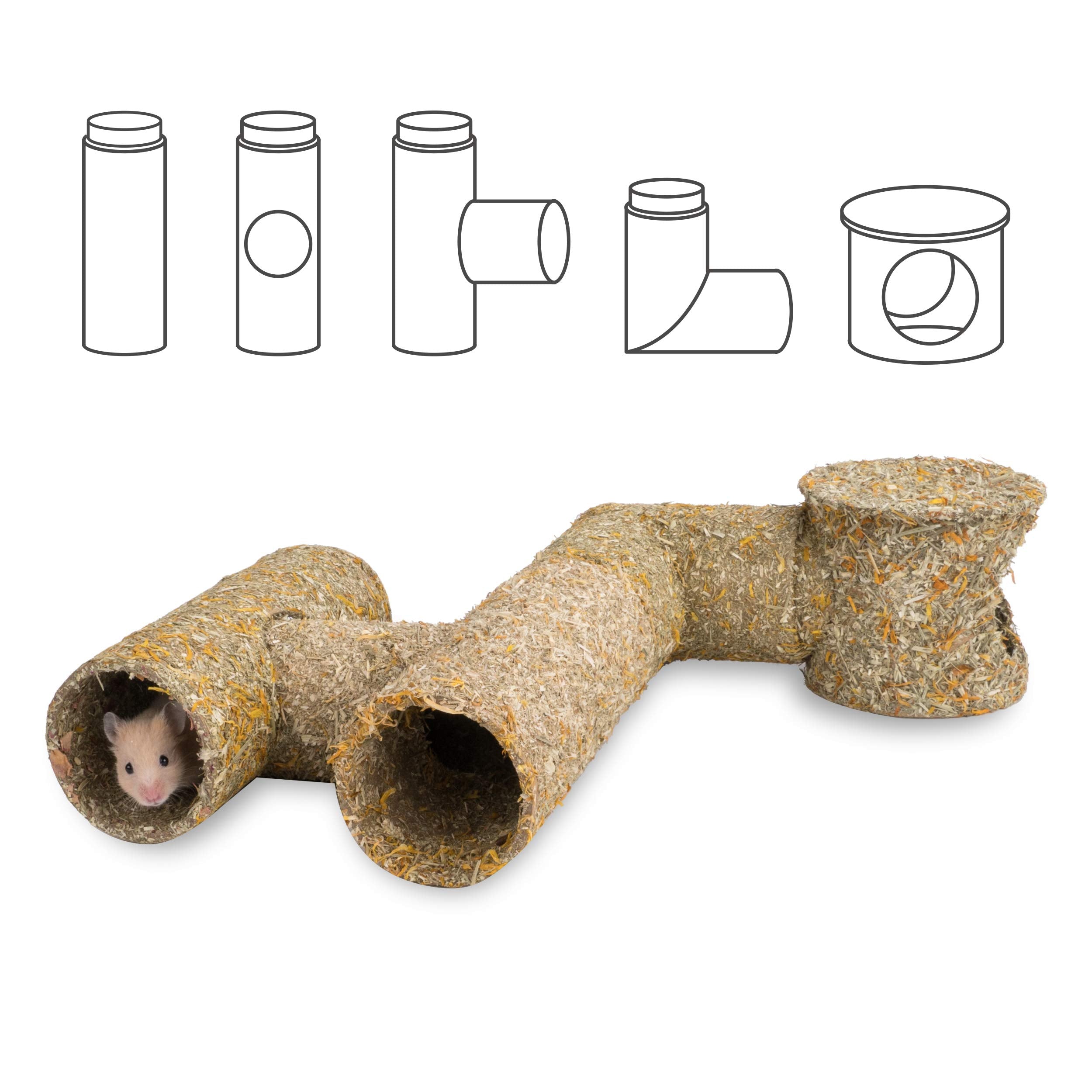 Niteangel Creative & Composable Hamster Tunnel - Diy & Build Unique Tube Burrow As Hideout For Small Sized Animals Like Hamsters Mouse Gerbils Mice (Tunnel)