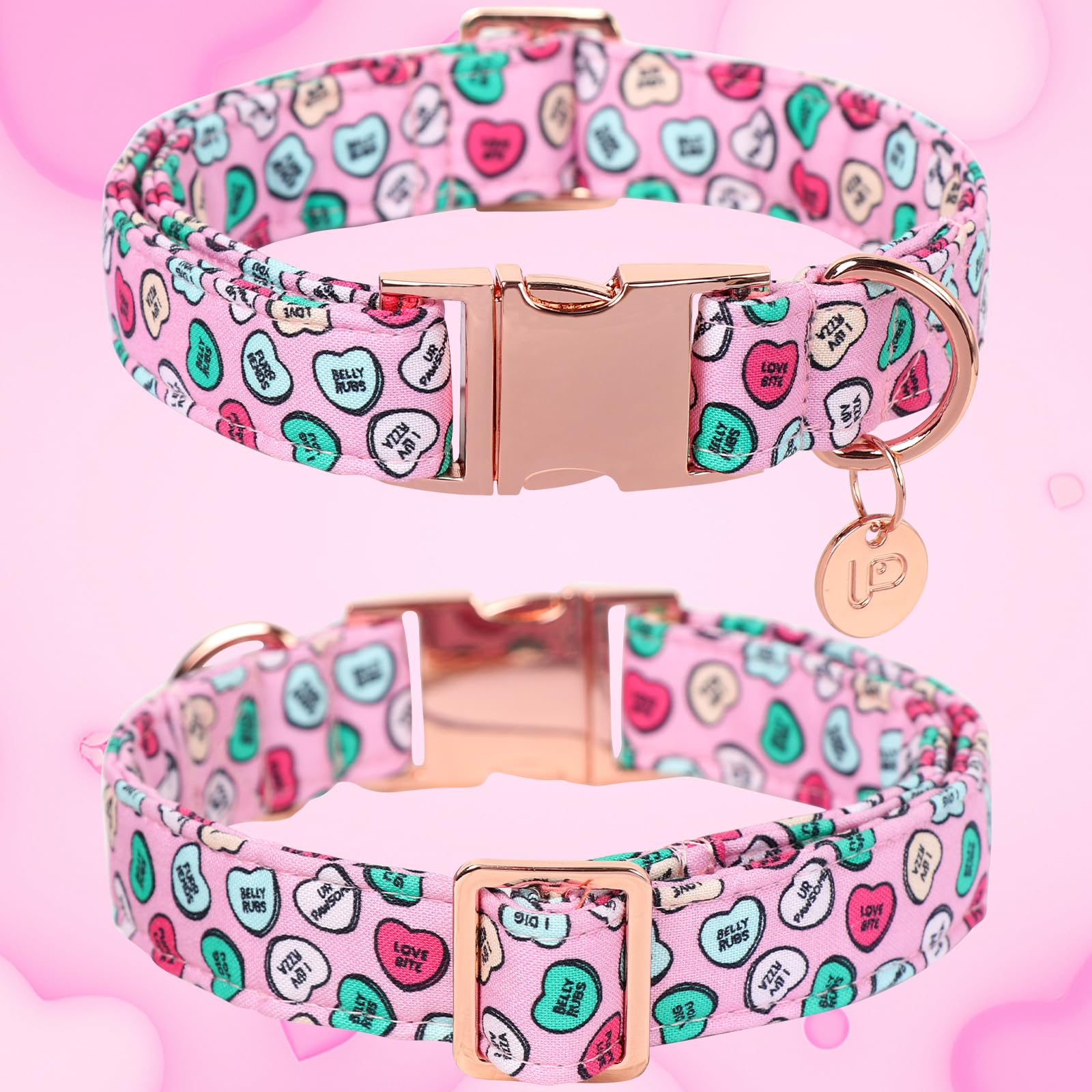 Up Urara Pup Valentine'S Dog Collar, Heart Dog Collar For Small Medium Large Girl Boy Dogs Or Cats, Wedding Dog Collar Match Dog