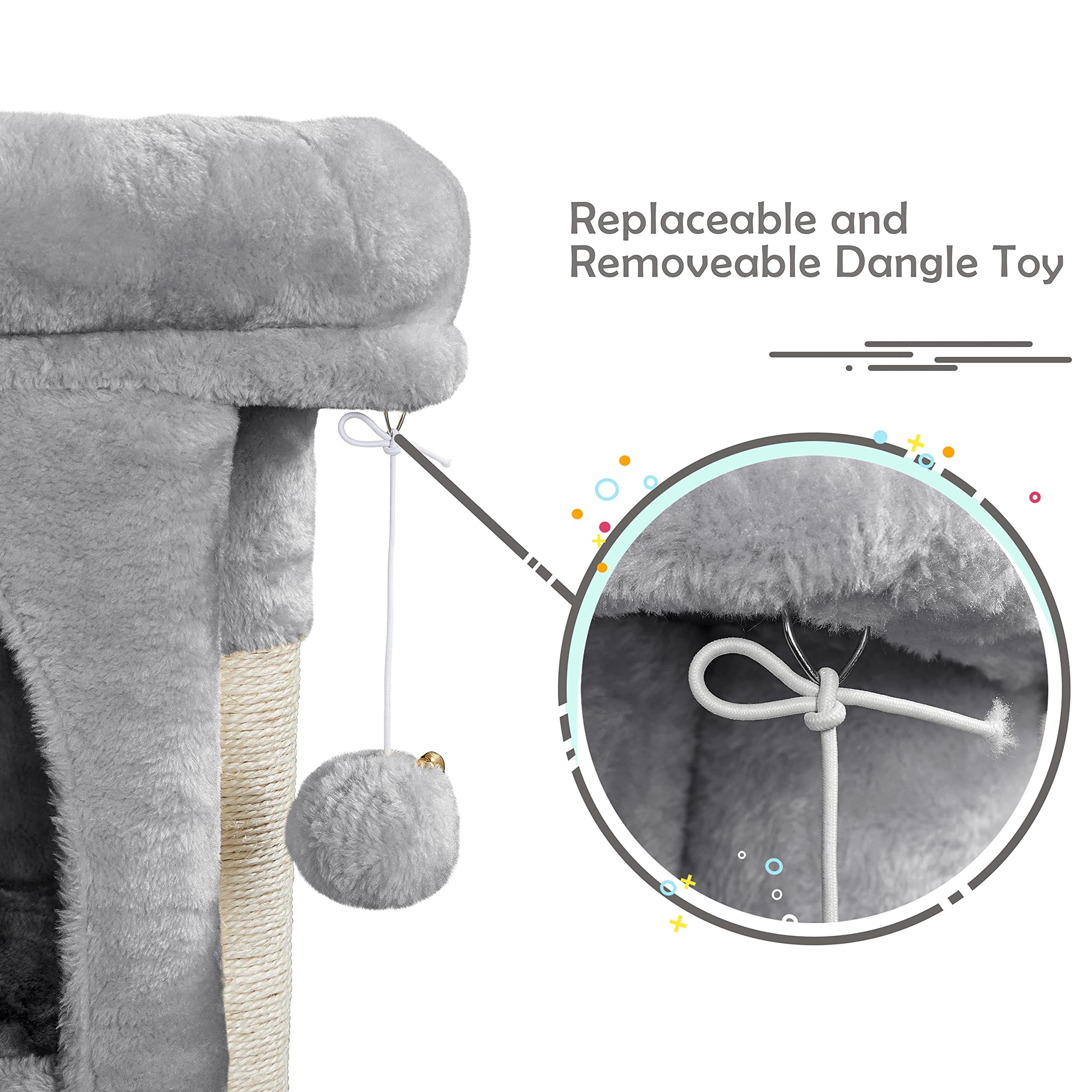 Yaheetech 23.5In Cat Tree Tower, Cat Condo With Sisal-Covered Scratching Posts, Cat House Activity Center Furniture For Kittens, Cats And Pets - Light Gray