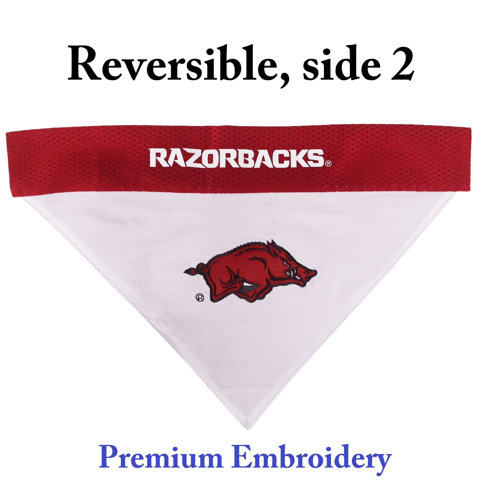 Pets First Collegiate Pet Accessories, Reversible Bandana, Arkansas Razorbacks, Small/Medium