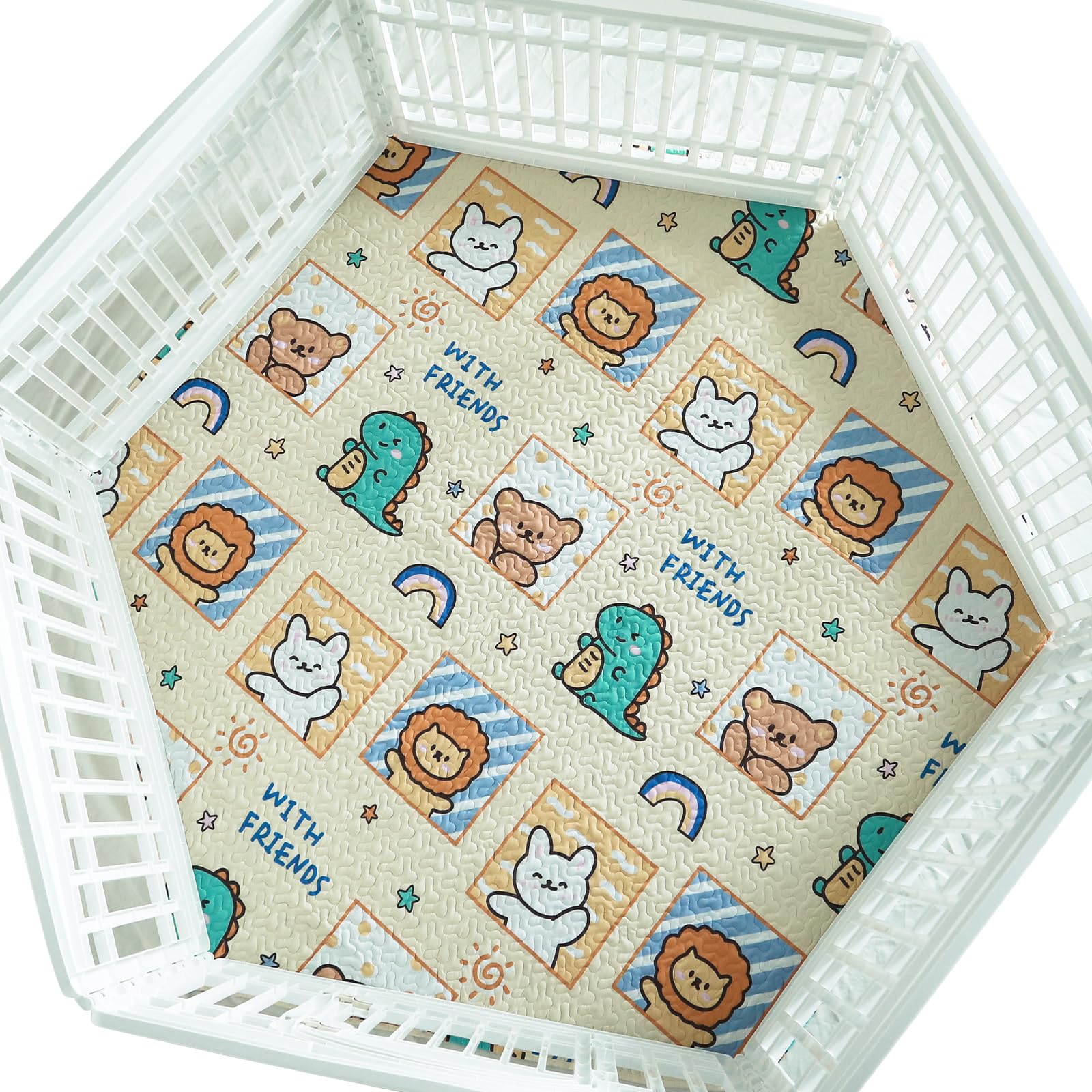 Jwxqs 36'' Wide Hexagonal Dog Pen Urine Pad Dog Urine Pad Puppy Pad, [Playpen Not Included!] Reusable Whelping Playpen Crate Reu