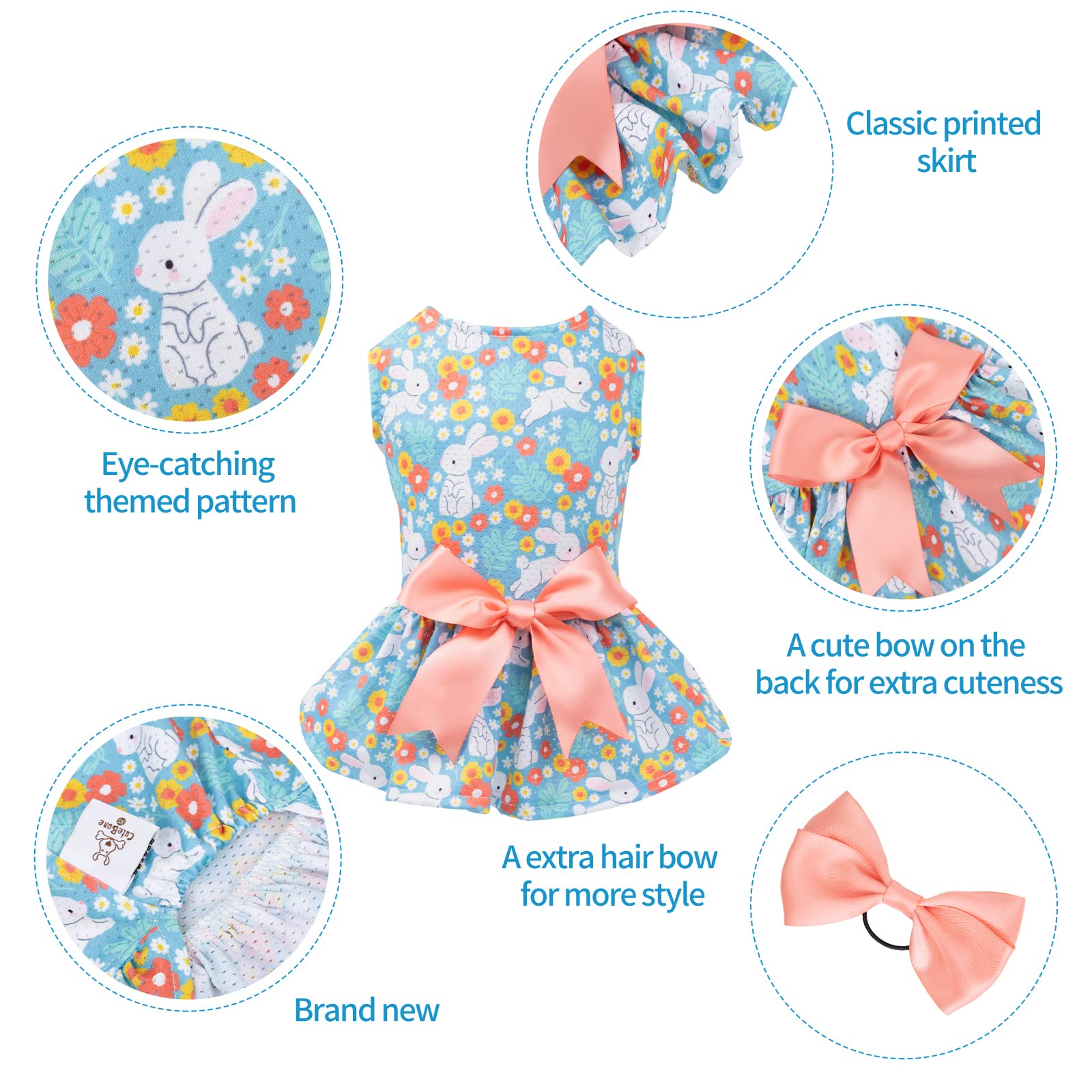 Cutebone Dog Easter Dress Puppy Sundress Pet Outfit Summer Fashion For Small Dogs Girl Cat Clothes Bf08S