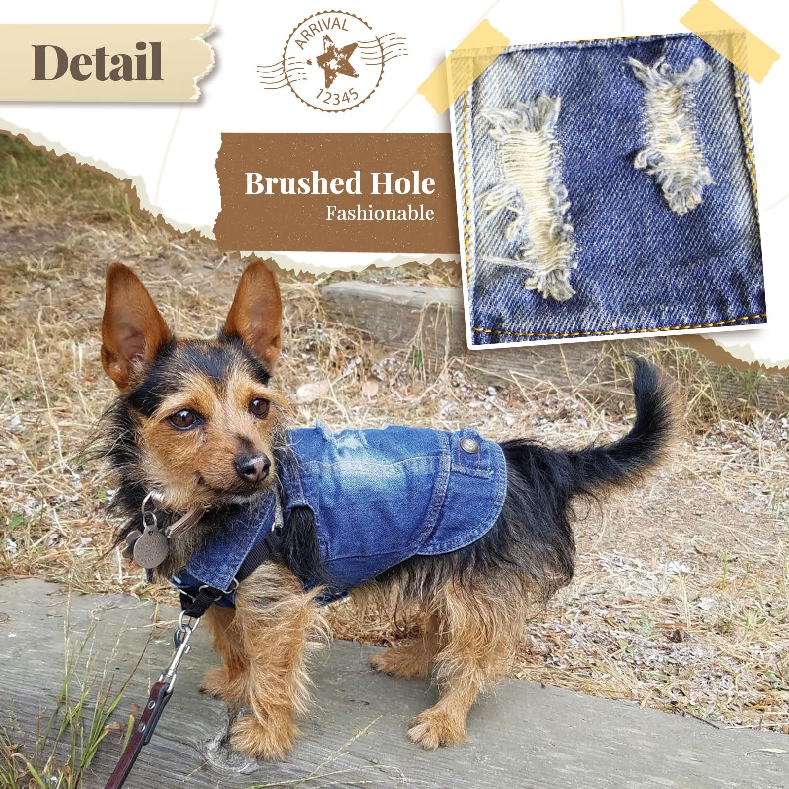 Doggyzstyle Cool Blue Dog Jean Jacket Small Pet Outfits Dog Clothes For Small Medium Dogs Cats Boys Girls Pet Vest Denim Coats P