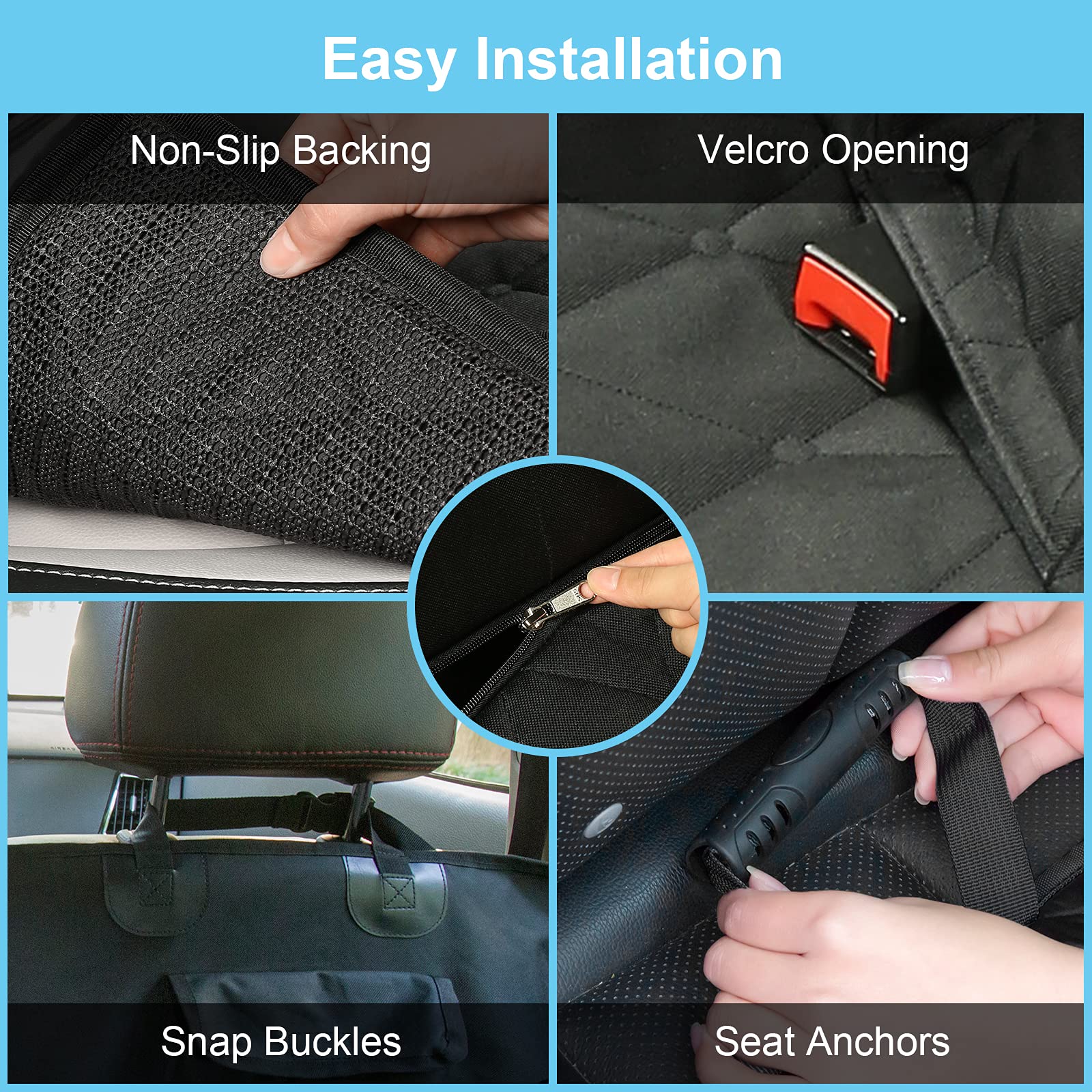 Sevvis Car Dog Cover Back Seat - Pet Car Seat Covers - Dog Hammock For Car Backseat Waterproof, Dog Car Seat Cover For Back Seat With Mesh Window,Seat Cover For Dogs Durable Nonslip Suv