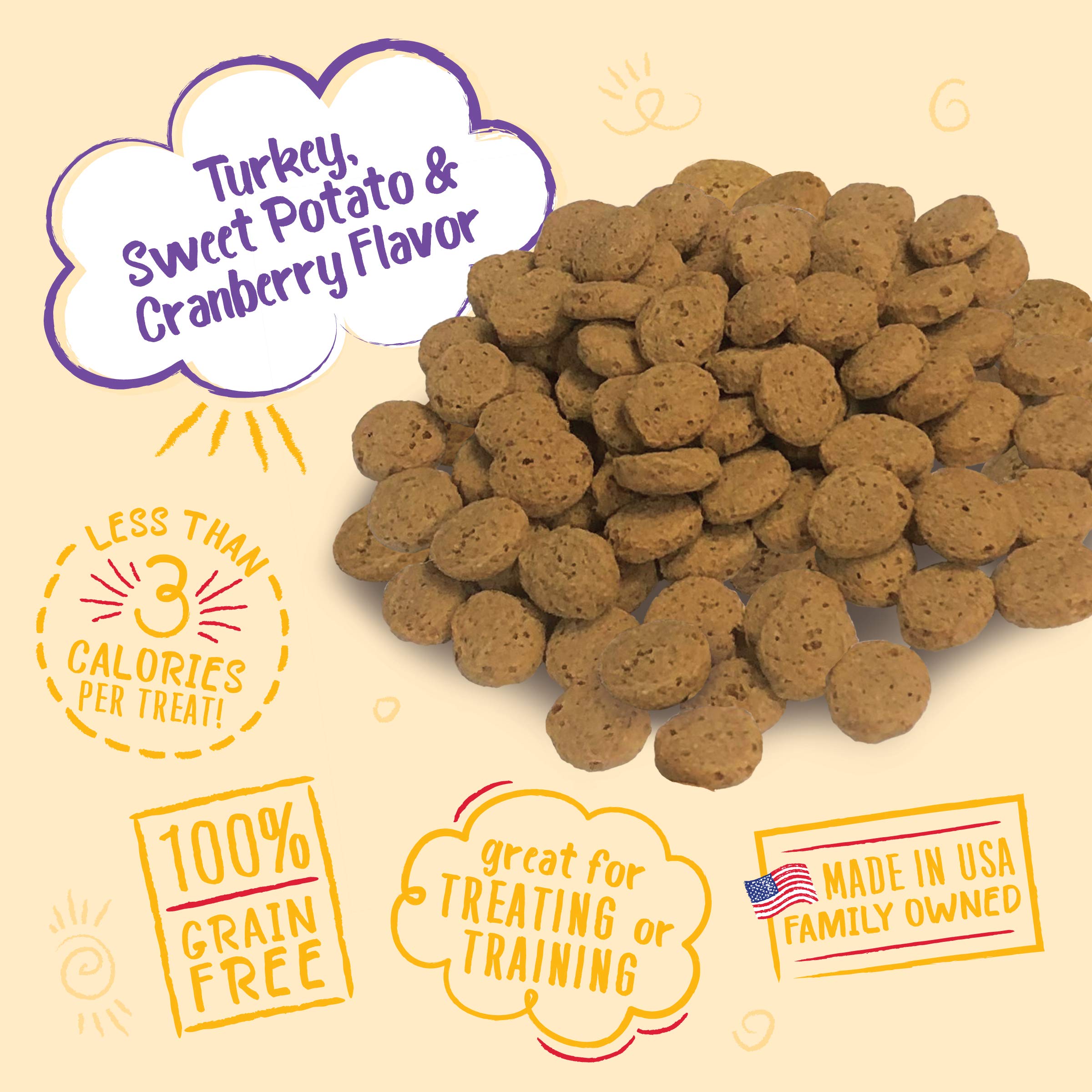 Charlee Bear Grain Free Crunch Dog Treats, Turkey, Sweet Potato & Cranberry Flavor, 8 oz