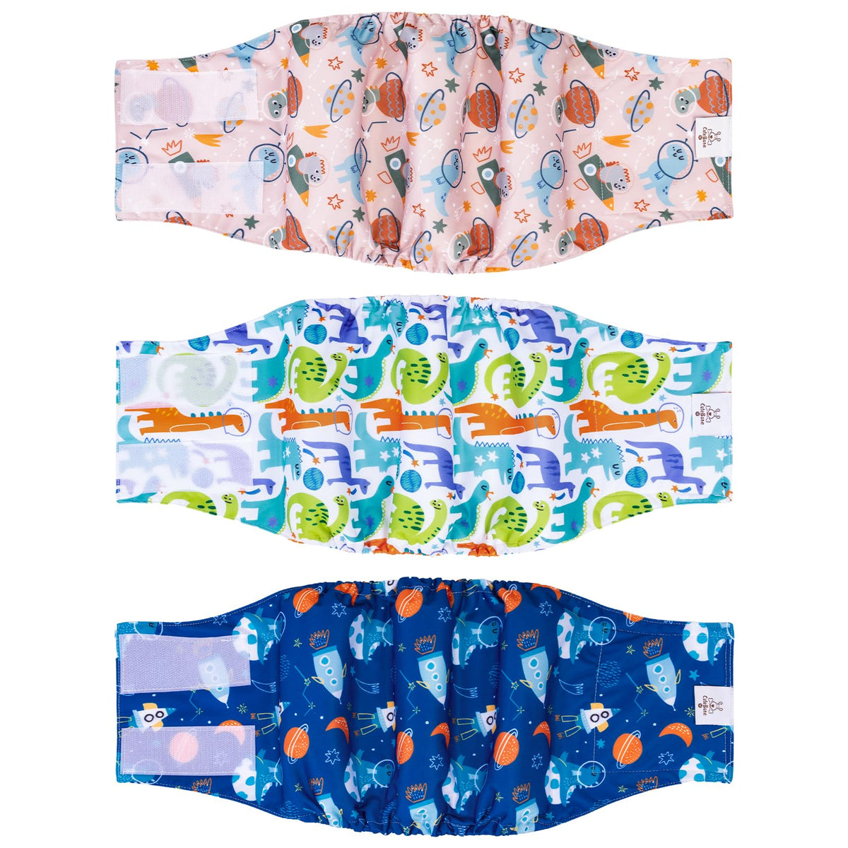 Cutebone Dog Diapers Male Washable Belly Band For Male Dogs Wraps 3Pcs A Pack Dm42L