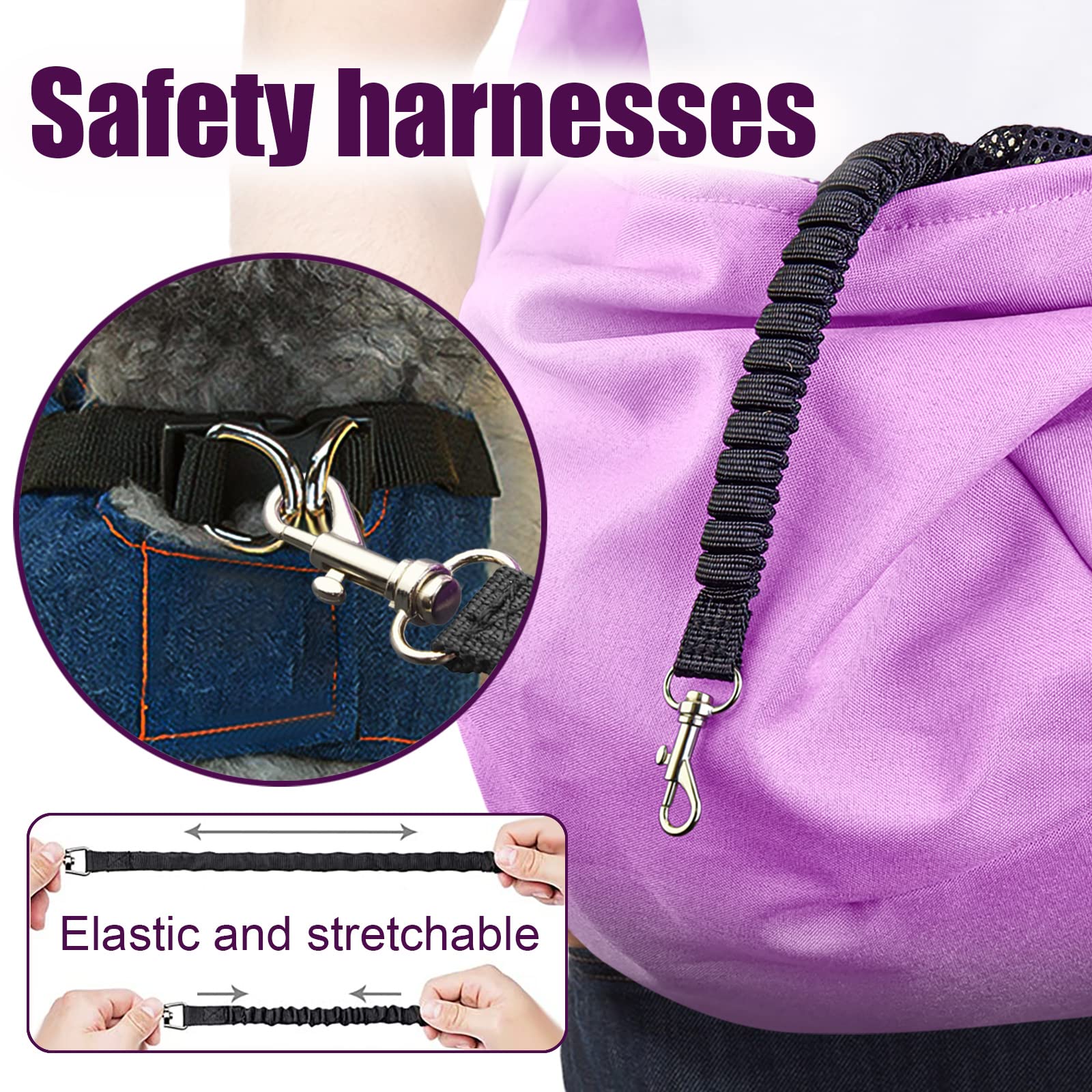 Aofook Dog Cat Sling Carrier Adjustable Padded Shoulder Strap With Large Zipper Pocket & Mesh Pocket For Outdoor Travel