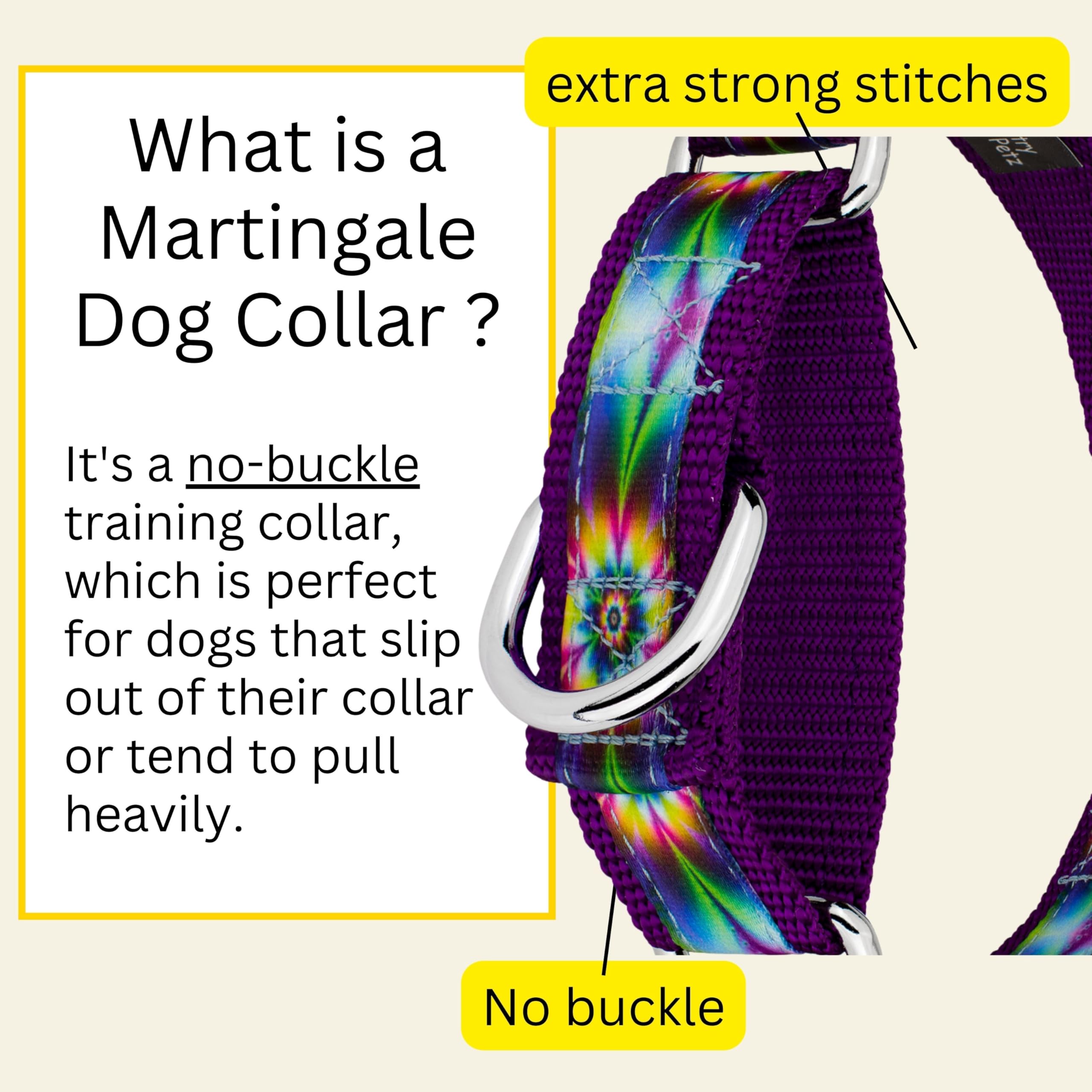 Country Brook Petz - Tie Dye Flowers Signature Martingale Dog Collar - Each Collar You Buy, A Collar Is Donated To A Shelter (1