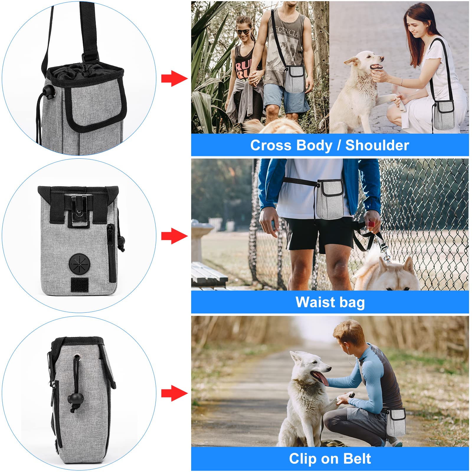 Airline Approved Dog Travel Bag With 2 Dog Treat Training Pouches, Dog Tote Organizer For Weekend Pet Travel Supplies & Accessor