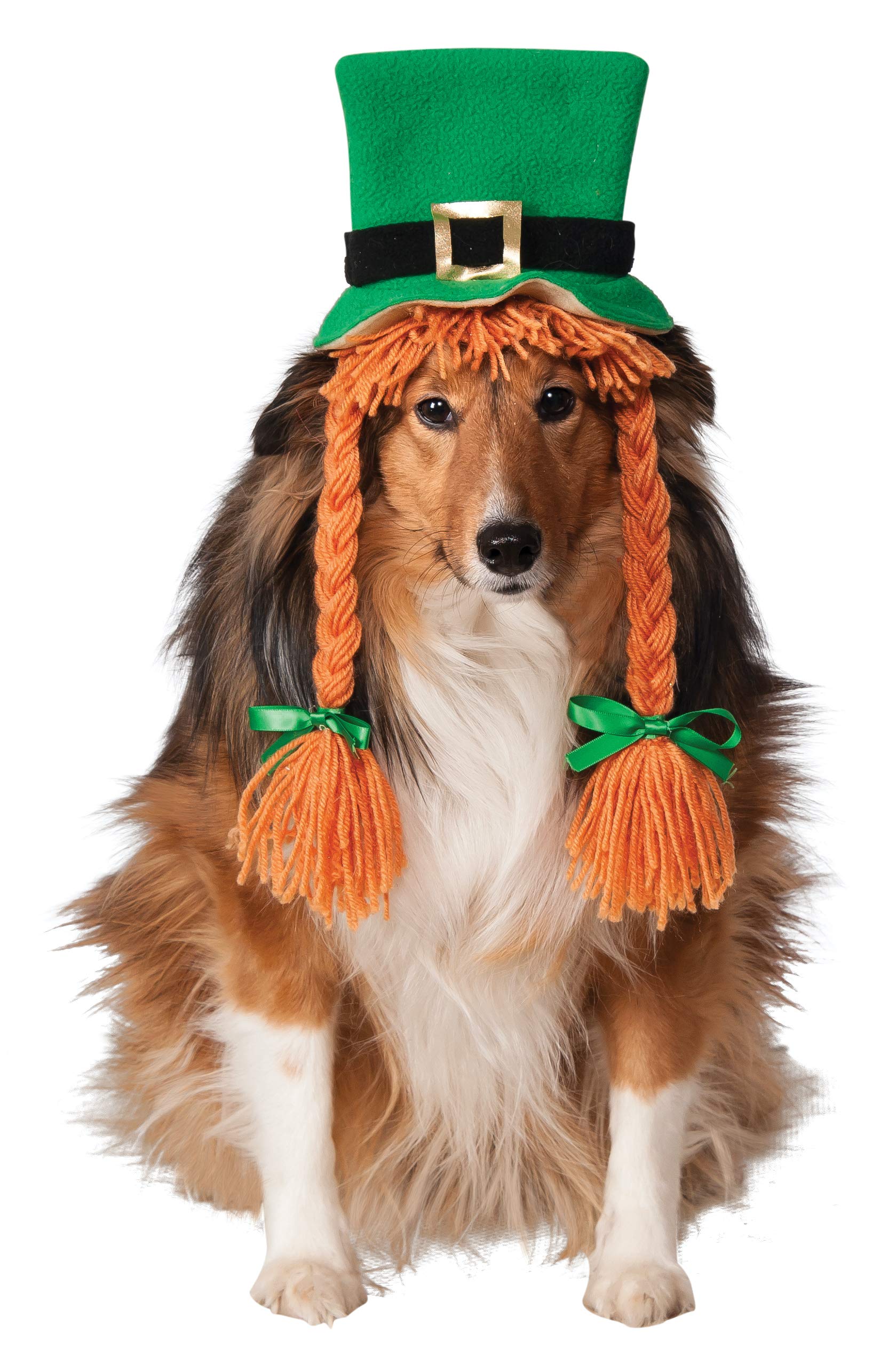 Rubie's St. Patty's Day Girl Pet Costume Hat with Braids, Small/Medium