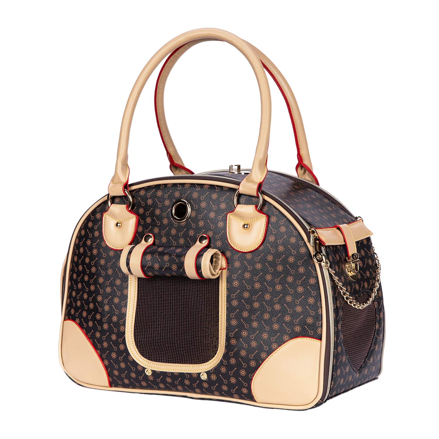 Adriene'S Choice Luxury Pet Carrier, Puppy Small Dog Carrier, Cat Carrier Bag, Waterproof Premium Pu Leather Carrying Handbag Fo