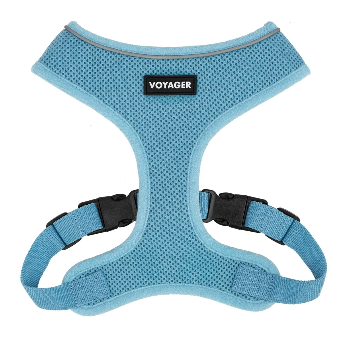 Voyager Aerolite No Pull Mesh Dog Harness With Lightweight, Soft, Breathable, Reflective Stitching, And Adjustable Straps For Walking, Running, Training, Heavy Duty And Durable - Baby Blue, S