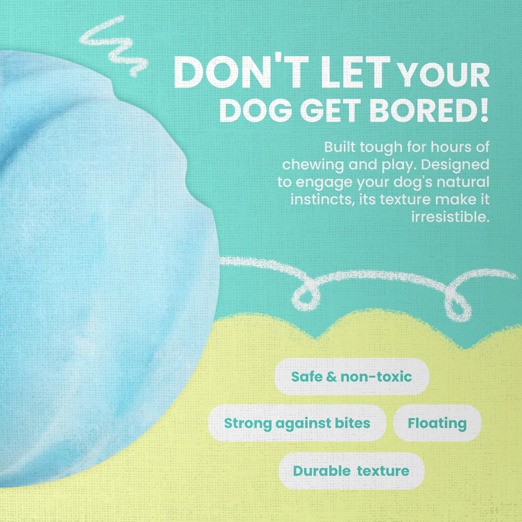Snugarooz Sky Bounce Ballz Dog Toy Blue – Eco-Friendly Tpr High-Bouncing Fetch Balls - Floats On Water - Durable & Fun For Dogs