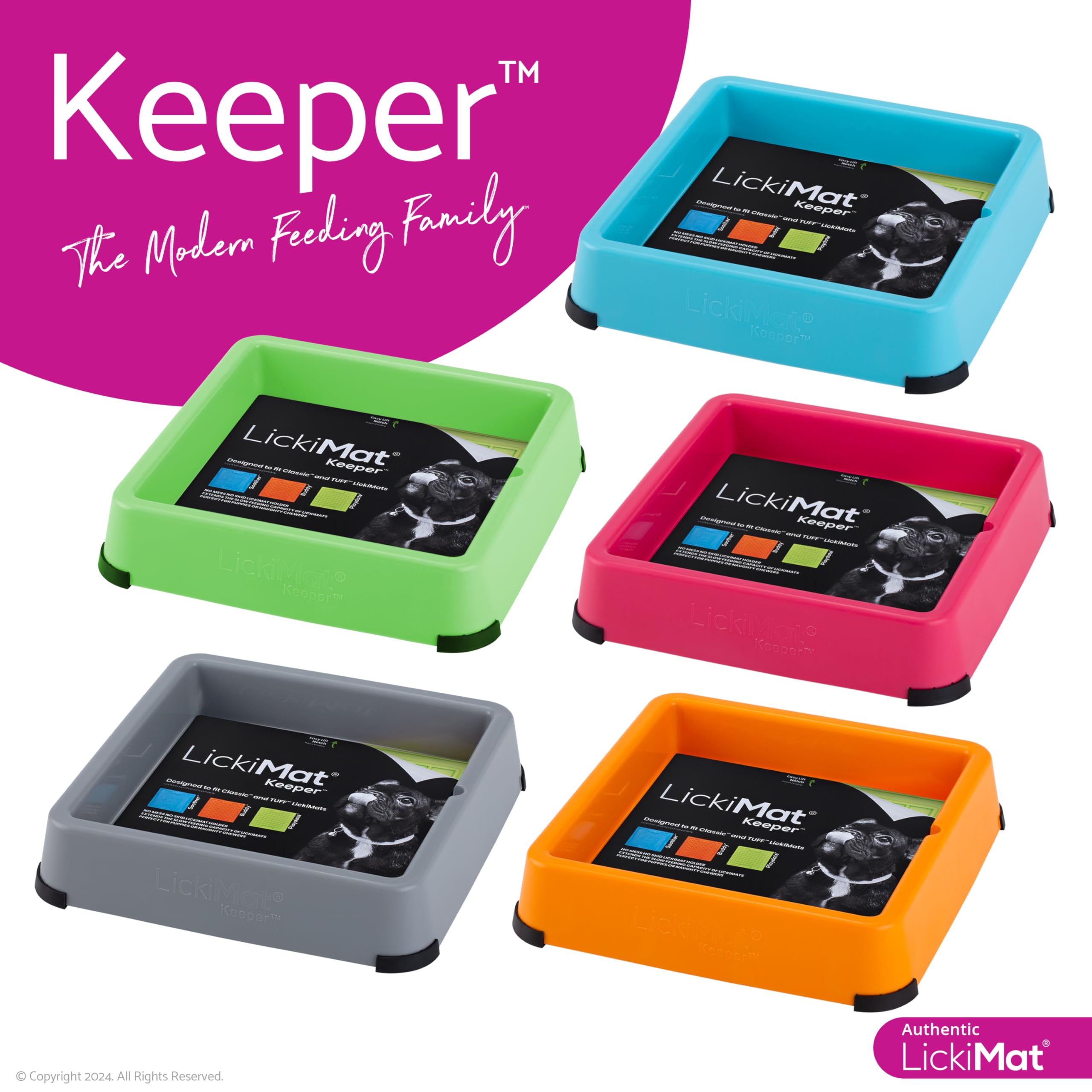 LICKIMAT Indoor Keeper Dog Feeding Station - Slow Feeder Lick Mat Keeper for Dogs Food, Treats, Yoghurt & Peanut Butter - Extend