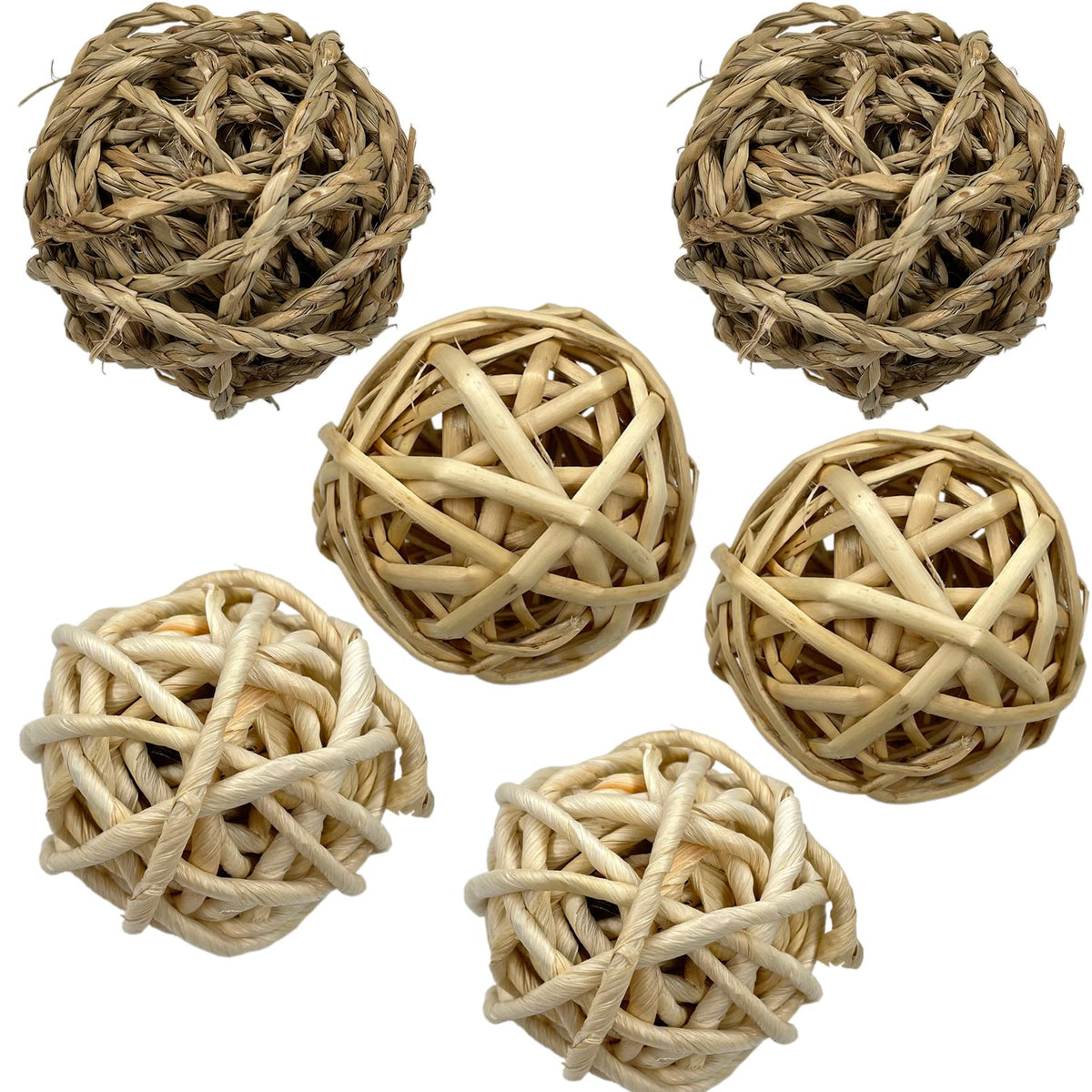 Tfwadmx 6 Pcs Small Animal Chew Ball Toy Rabbit Rolling Activity Play Balls Pet Cage Entertainment Accessories For Hamster Guine