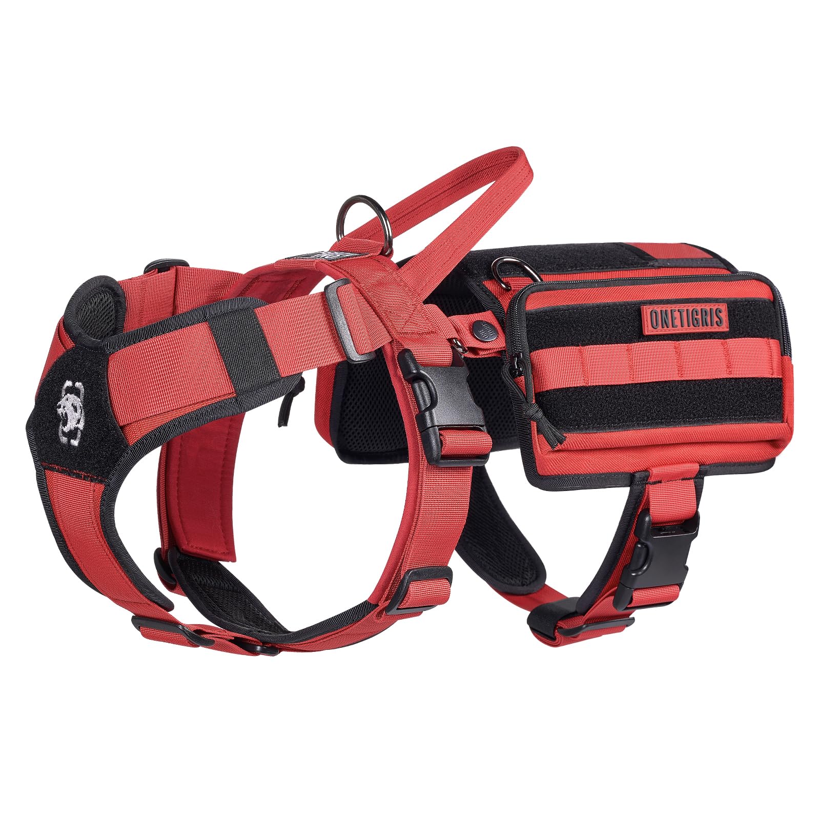 OneTigris Service Dog Vest Harness, Service Dog Cape Guardian Dog Backpack Harness with Pouches Dog Saddle Bag for Small Medium 