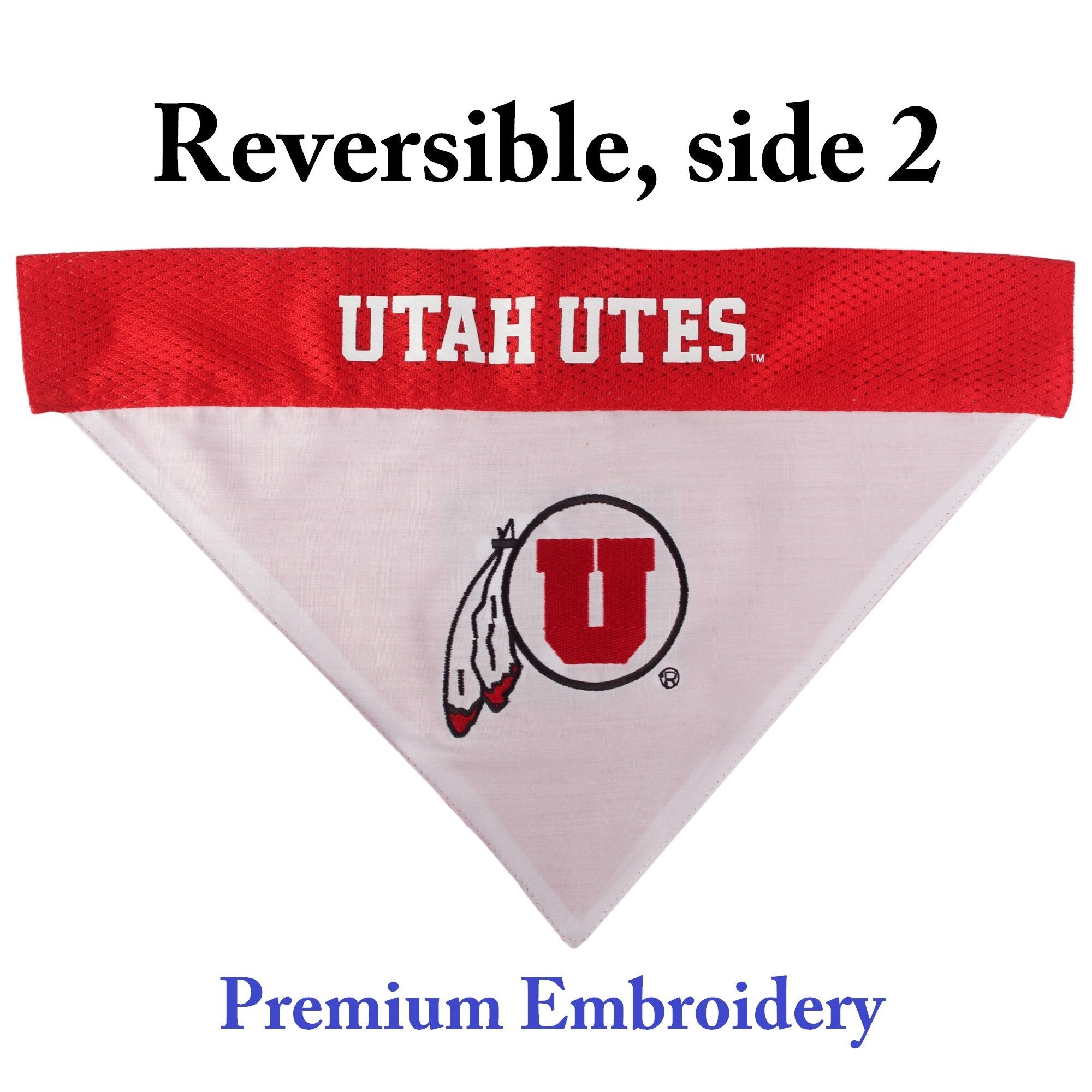 Pets First Collegiate Pet Accessories, Reversible Bandana, Utah Utes, Small/Medium