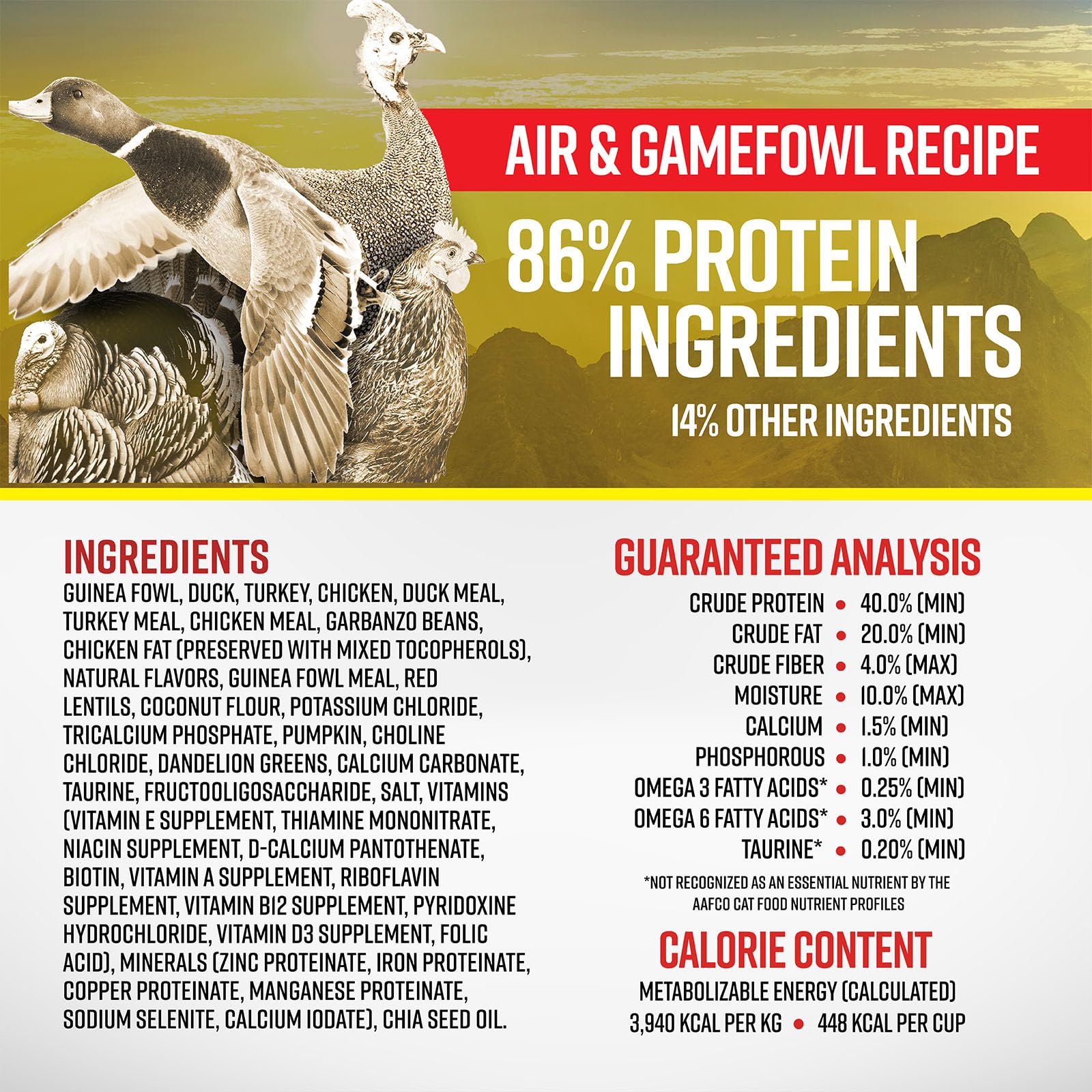 Essence AIR & Gamefowl CAT Recipe Dry CAT Food, 10LB Bag