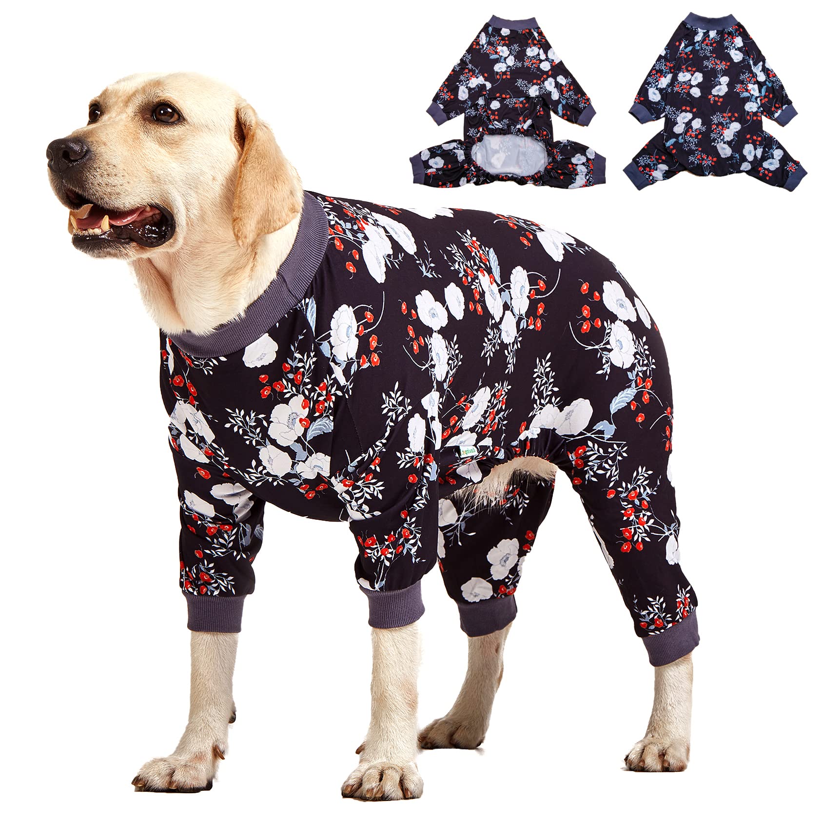 Lovinpet Medium/Big Breeds Large Dog Pajamas, Anti Licking, Wound Care/Post Surgery Dogs Pajamas, Lightweight Stretchy Fabric, B