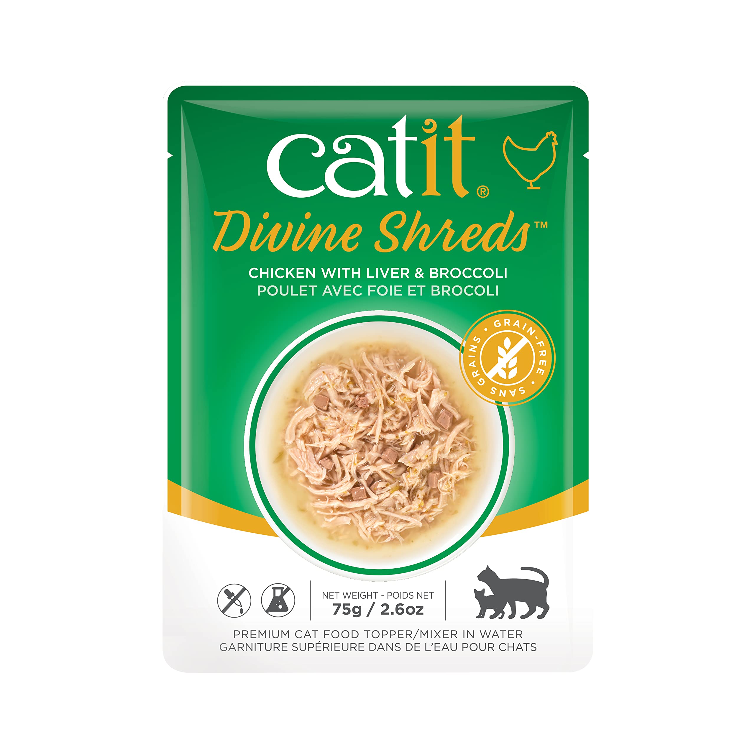 Catit Divine Shreds Chicken with Liver and Broccoli
