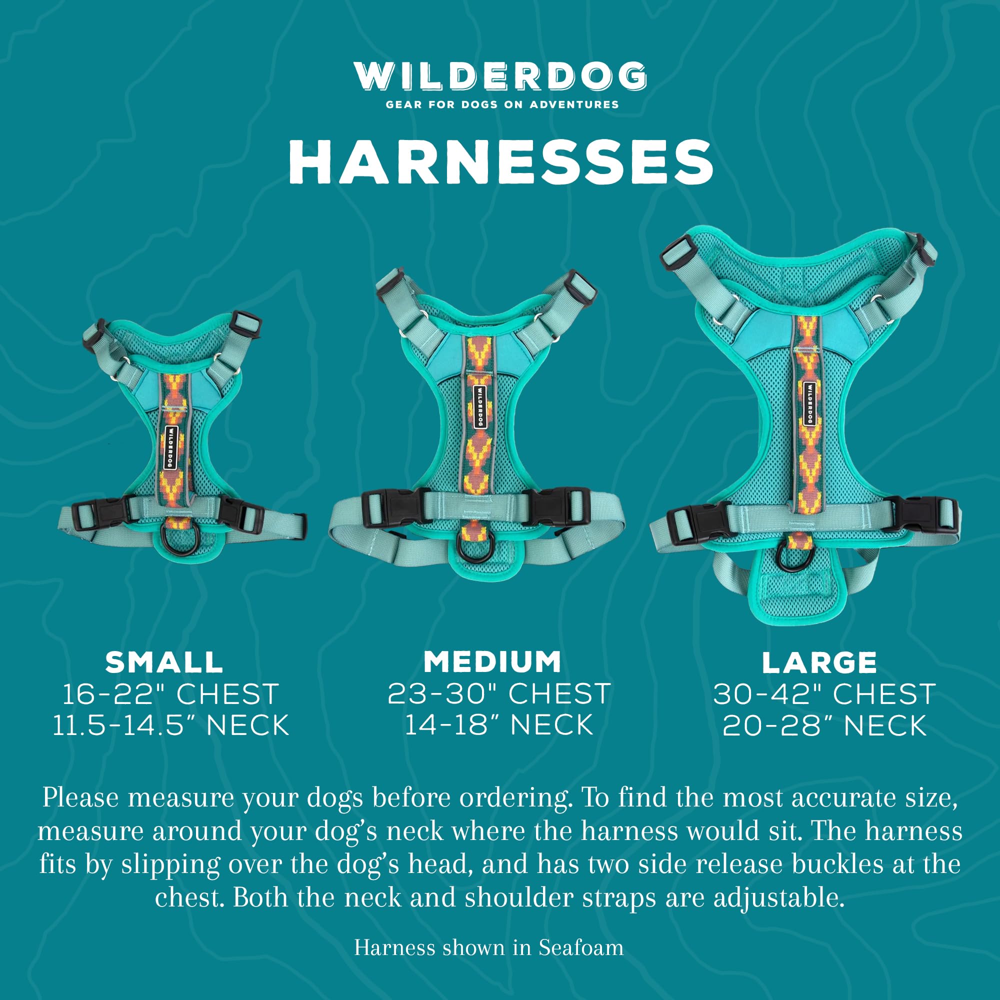 Wilderdog Lightweight Dog Harness With Reflective Straps - Large - Huckleberry