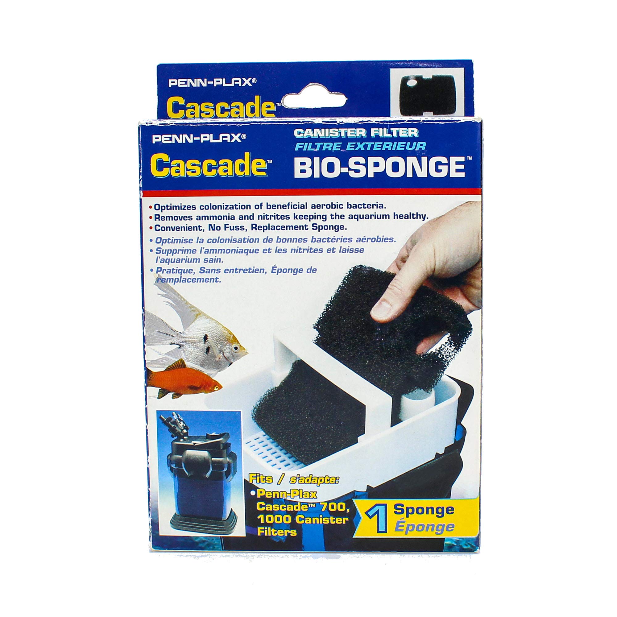 Penn-Plax Cascade 700/1000 Gph Canister Filter Aquarium Bio Sponge Replacement, 1 Pack