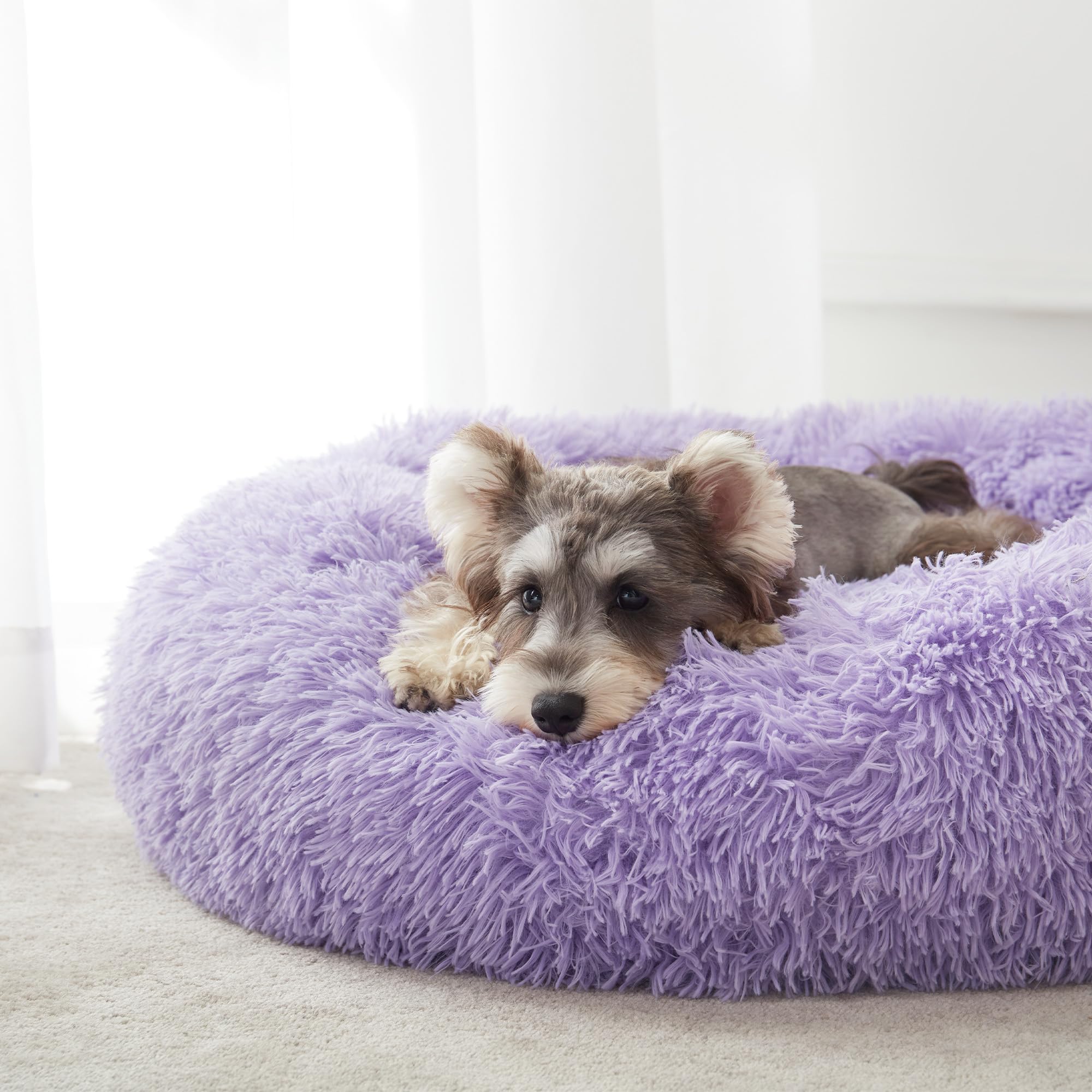 Western Home Faux Fur Dog Bed & Cat Bed (30'', Purple)