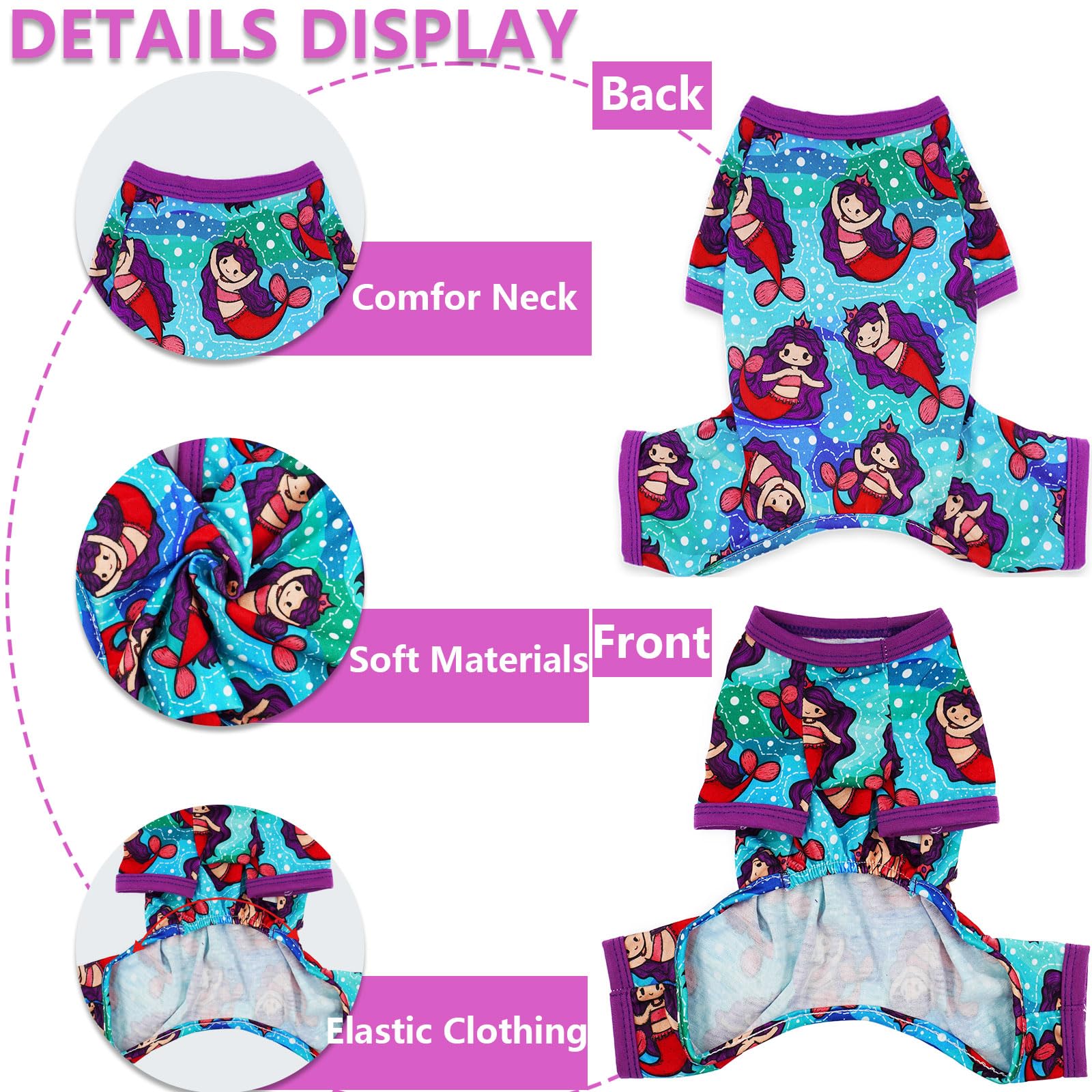 Chihuahua Clothes Dog Pajamas Spring Summer Dog Clothes For Small Medium Dogs Girl Boy Cute Soft Puppy Pjs Clothes Doggie Onesie