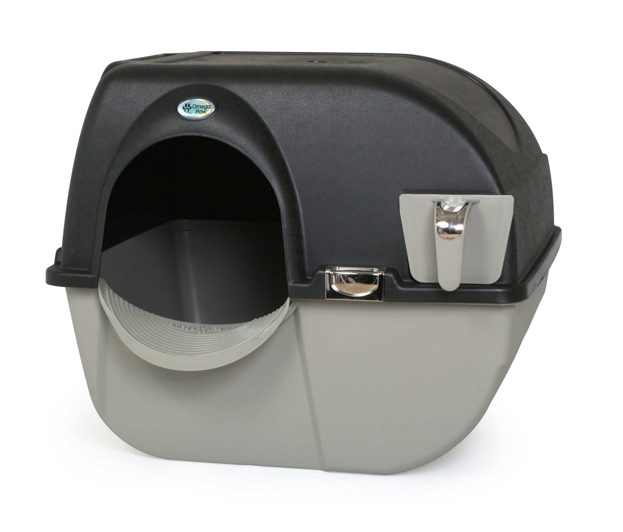 Omega Paw Elite Self Cleaning Roll 'N Clean Litter Box, Midnight Black, Large (El-Ra20-1)