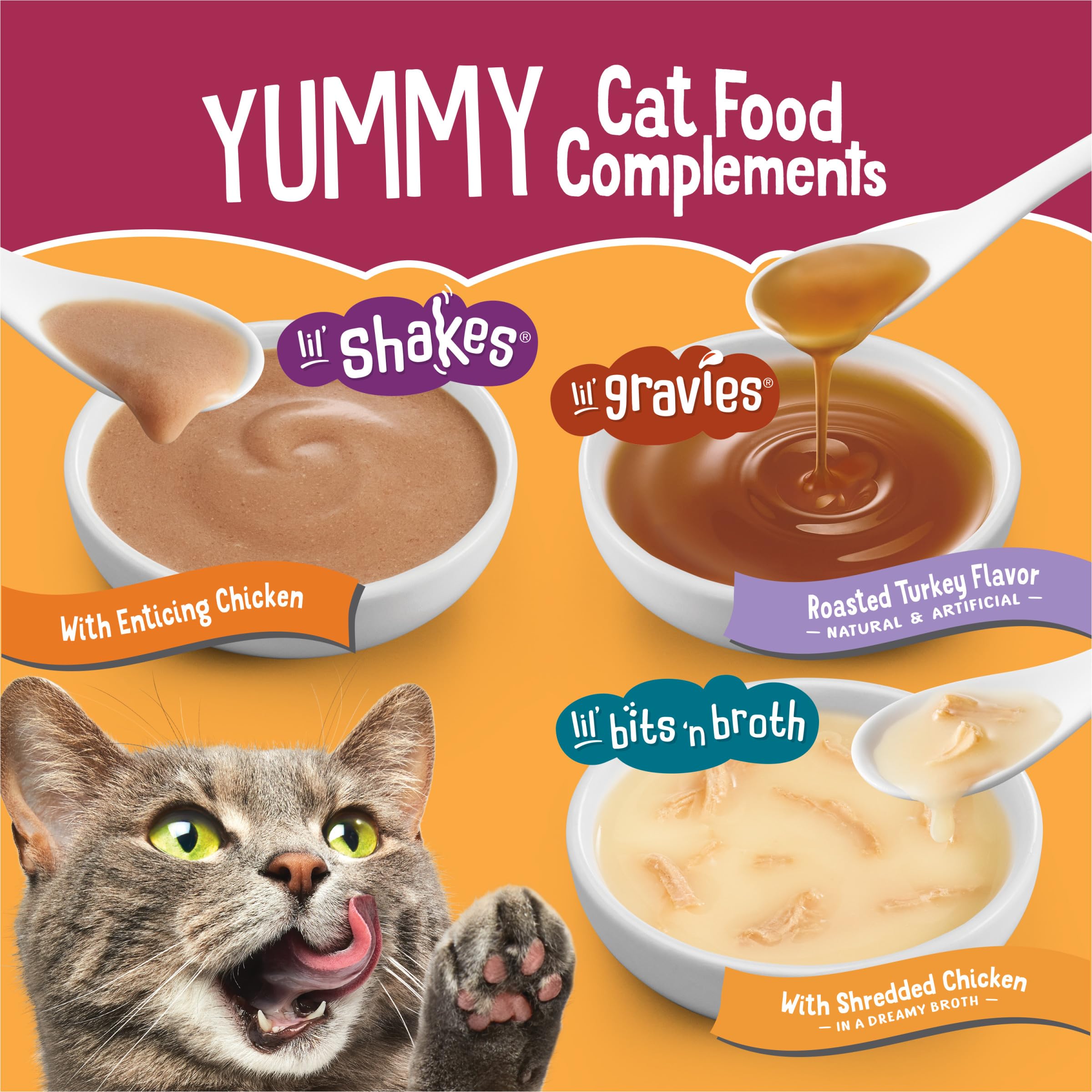 Purina Friskies Poultry Faves Broth and Gravy Cat Food Complements Variety Pack - 8 ct. Box
