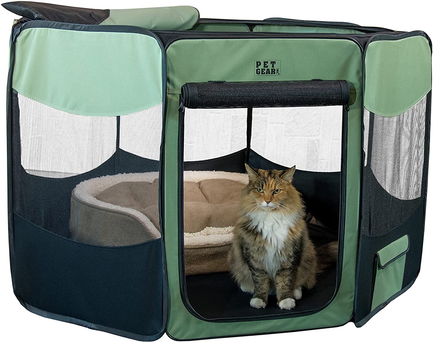 Pet Gear Travel Lite Portable Play Pen/Soft Crate With Removable Shade Top For Dogs/Cats/Rabbits, Easy-Fold + Built-In Stay Fold