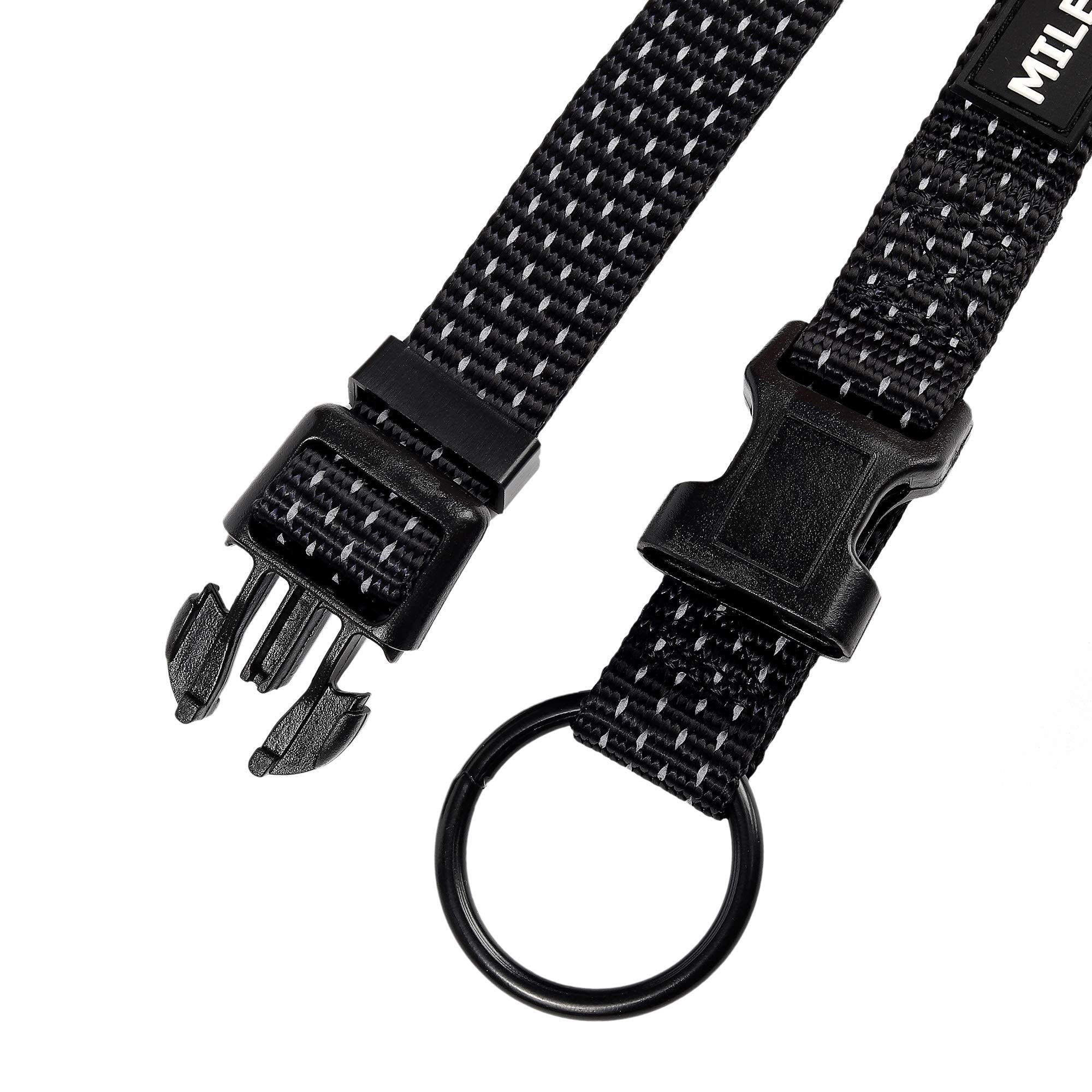 Mile High Life Dog Collar, Nylon Reflective Dog Collars W Pull D-Ring, Light Weight Adjustable Puppy Collars, Dog Collars For La