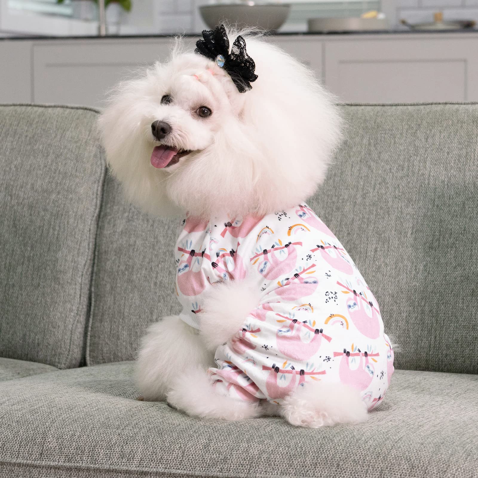 Cutebone Sloth Soft Puppy Pajamas Cute Dog Pjs Fall Jumpsuit Pet Clothes Apparel P263S