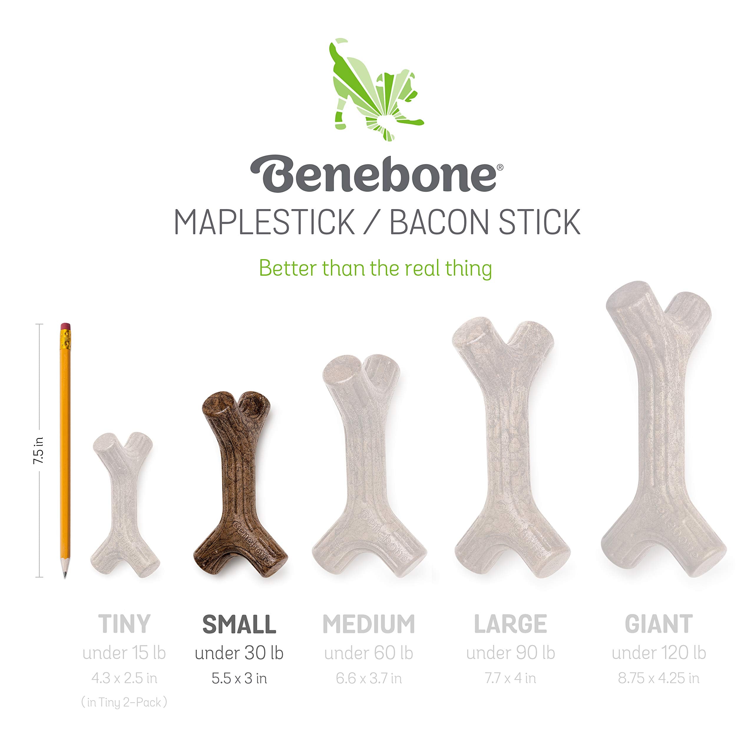 Benebone Puppy Maplestick Dog Chew Toy, Made In Usa, Real Maple Wood Flavor, Small