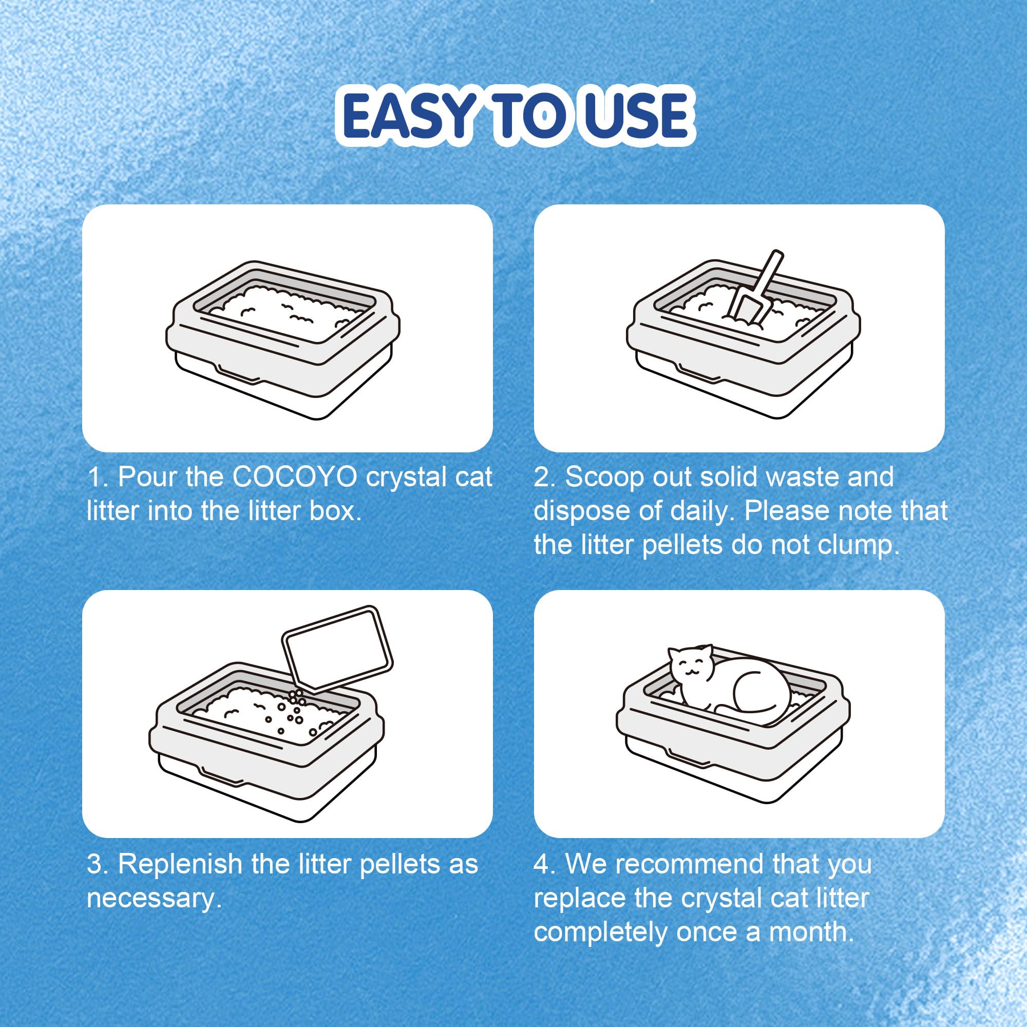 Cocoyo Crystal Cat Litter I Silica Gel Cat Litter,17.2 Lbs Value Pack (4.3 Lbs X 4)