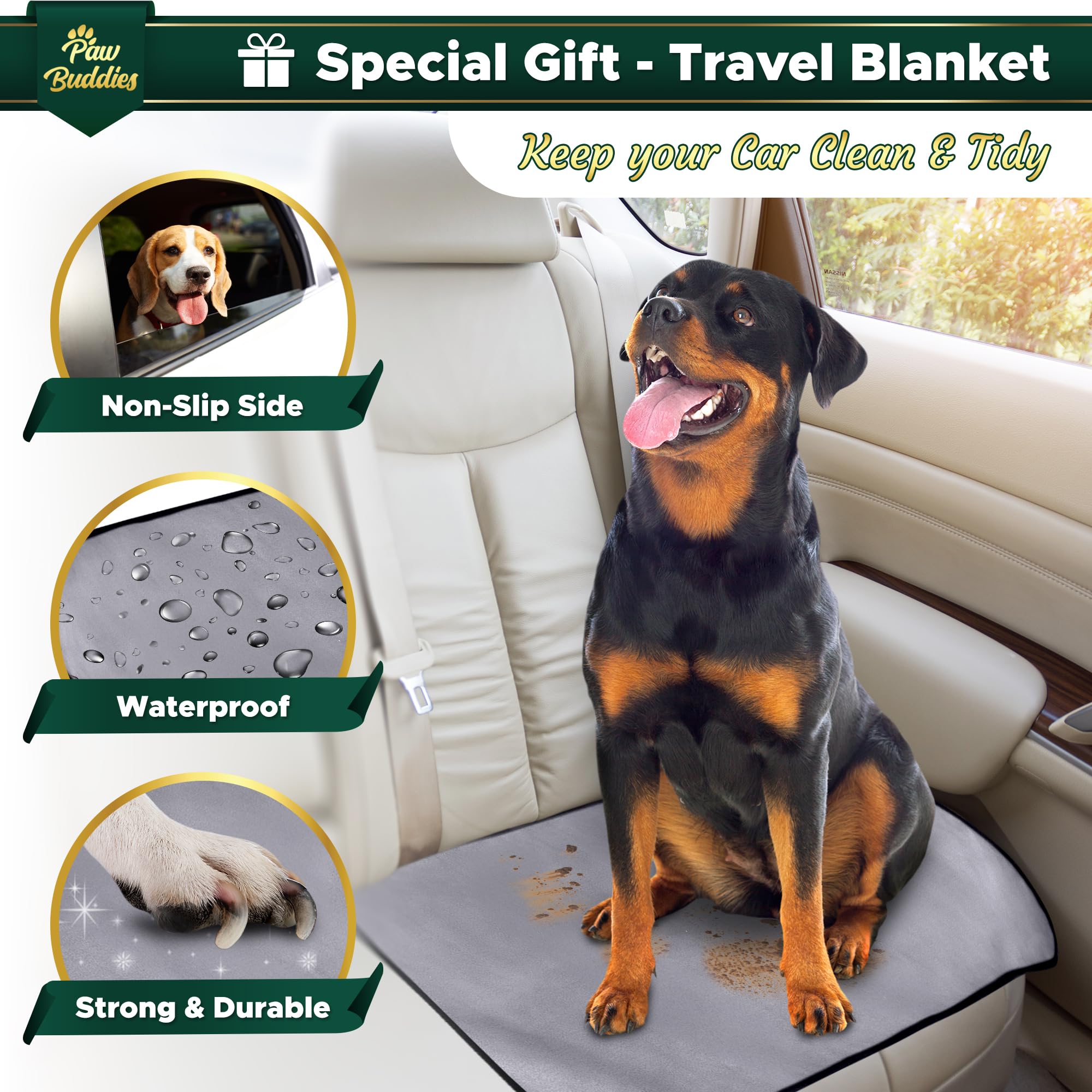 Premium Waterproof Blanket, King Size Blanket For Couples & Pets/Dogs, Soft Noiseless Mattress Furniture Protector, Reversible +