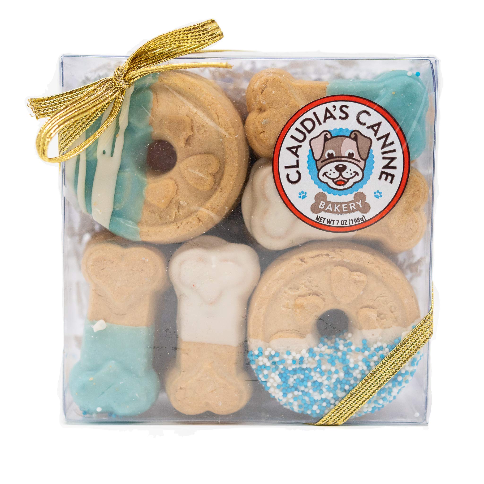Claudias Canine Bakery - Blue Buddies Signature Gift Box of Gourmet Dog Cookies