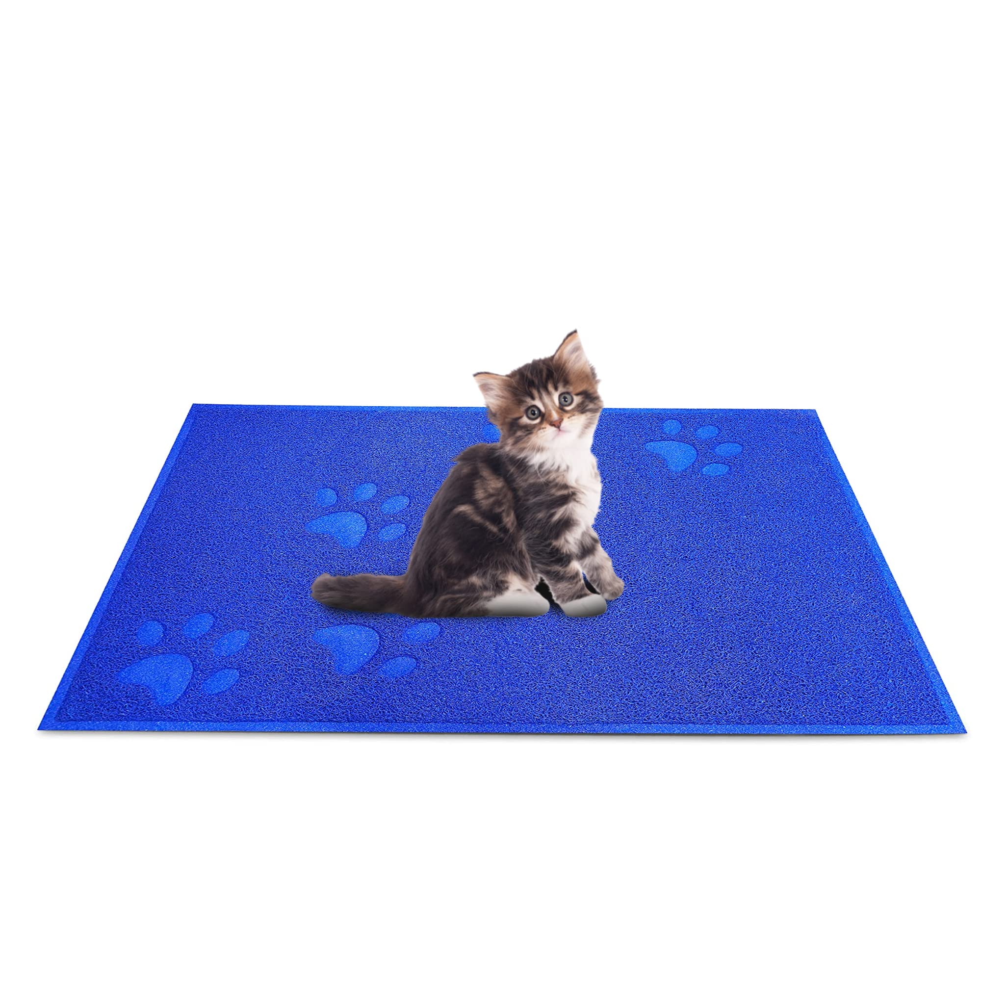 Andalus Small Cat Litter Mat, Pack Of 1 - Waterproof, Non-Slip & Easy To Clean Cat Litter Box Mat For Extra Efficient Pet Litter-Trapping, Blue (15.75” X 11.75”)